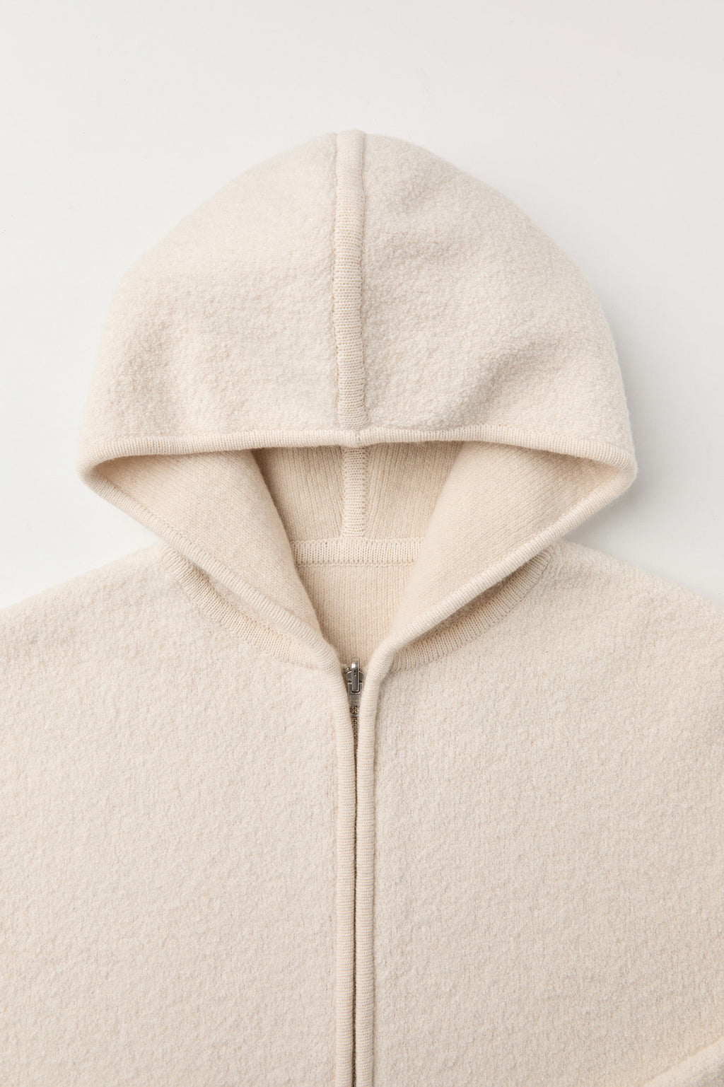 Coor - Reversible Boucle Knit Hooded Zip-Up (Ivory) product image 5 | TRAB K-Fashion Australia