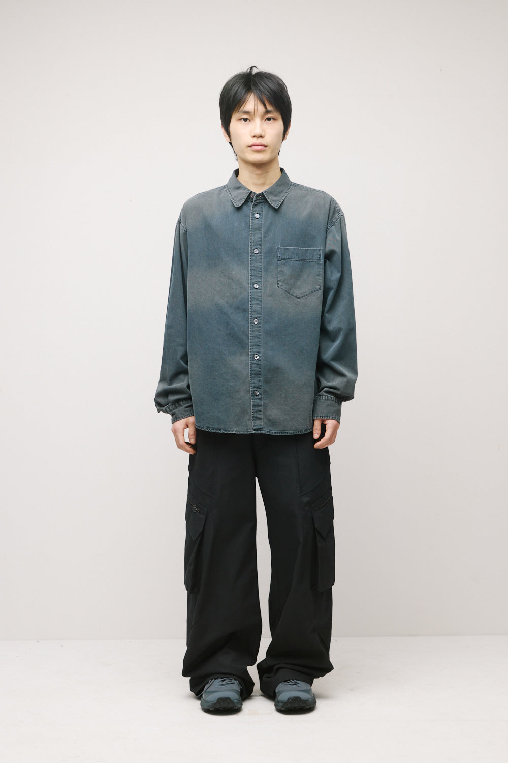 Hatchingroom - Over Denim Shirt (Blue Grey) product image 3 | TRAB K-Fashion Australia
