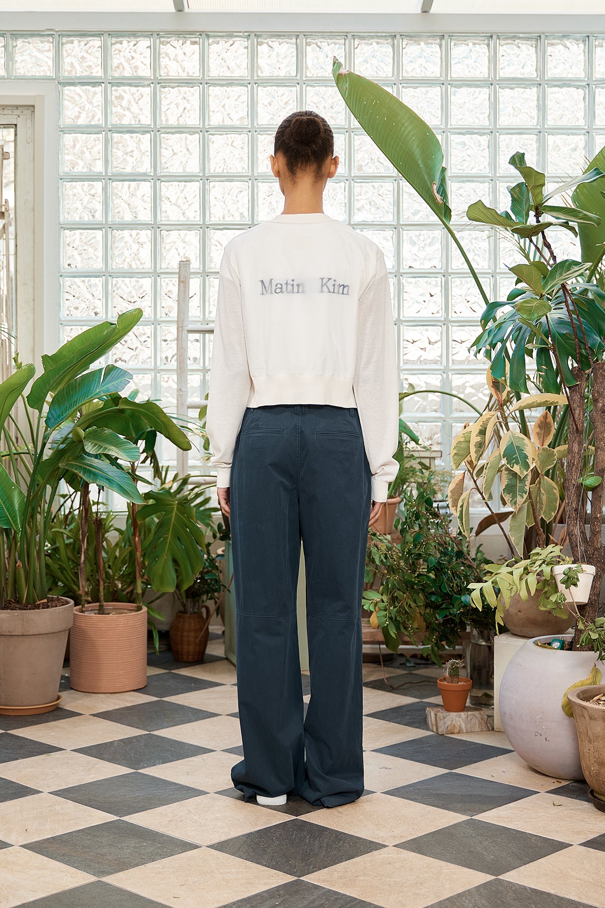 Matin Kim - Back Logo See Through Cardigan (Ivory) product image 7 | TRAB K-Fashion Australia
