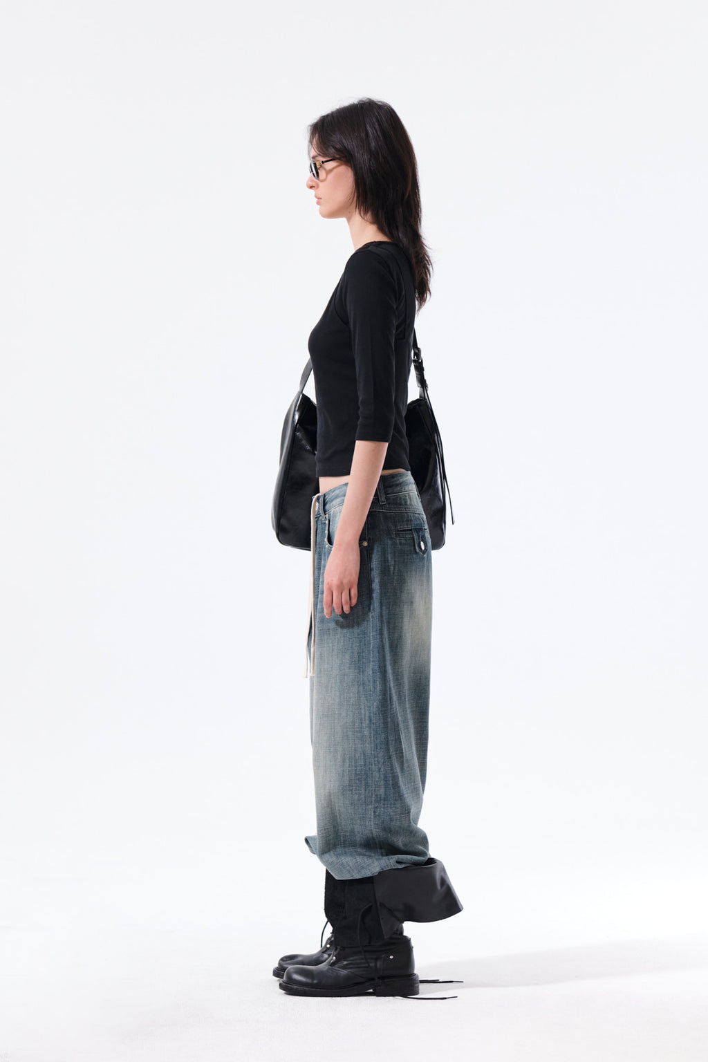 Matin Kim - 3/4 Sleeve Top & Tank Layered Set (Black) product image 8 | TRAB K-Fashion Australia