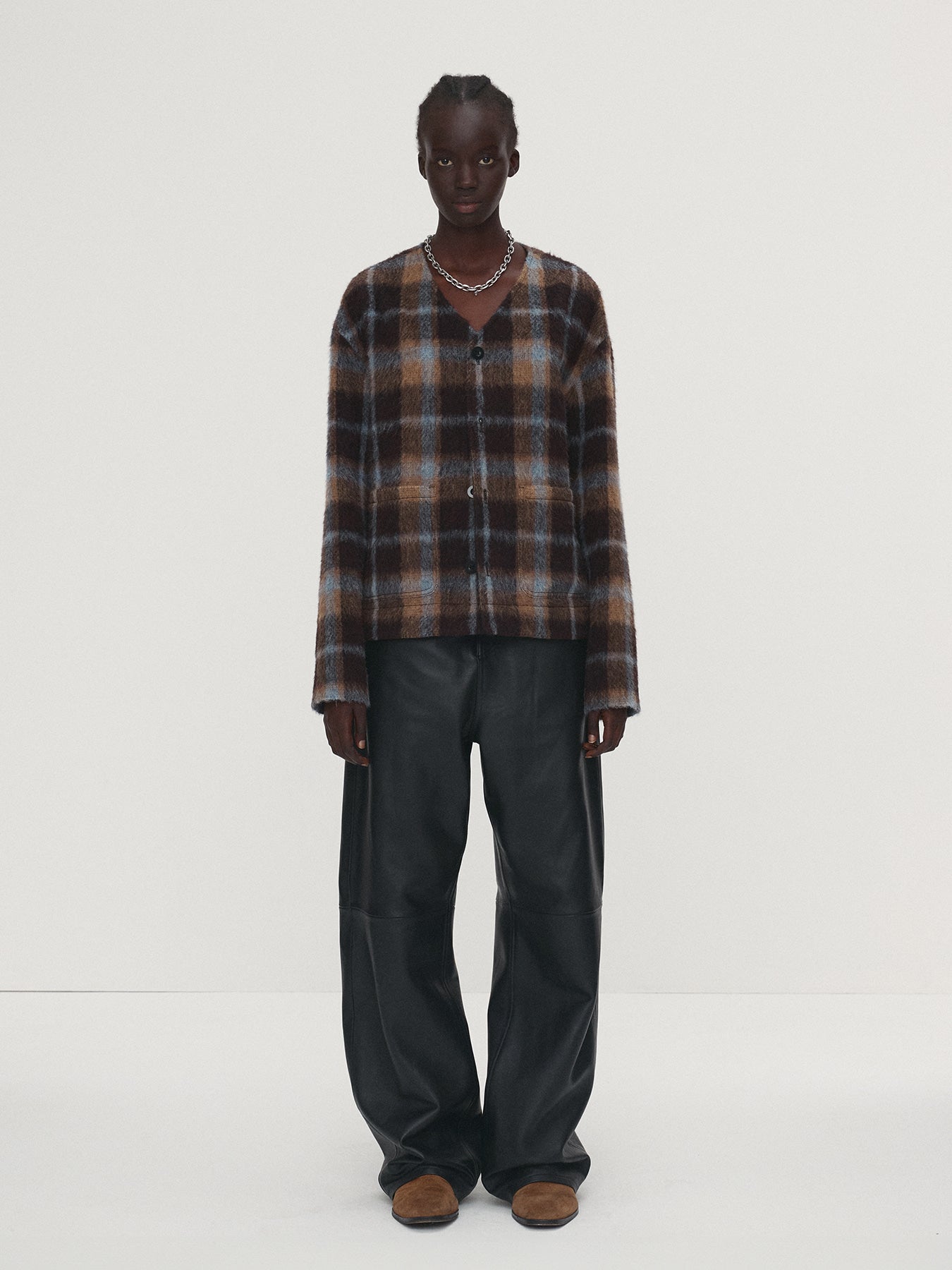 Tonywack - Checked Wool Mohair Blouson Italian Fabric (Brown) product image 4 | TRAB K-Fashion Australia