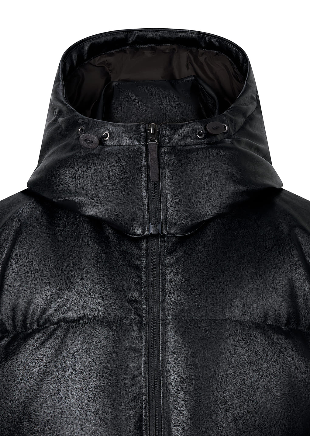 Amomento - [Pre-Order] synthetic leather mid puffer (Black) product image 13 | TRAB K-Fashion Australia