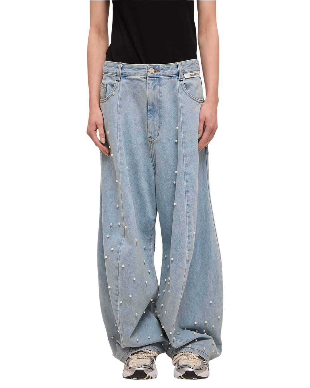 Kimhe Kim - Pearl Embellished Balloon Jeans (Sky Blue) product image 6 | TRAB K-Fashion Australia