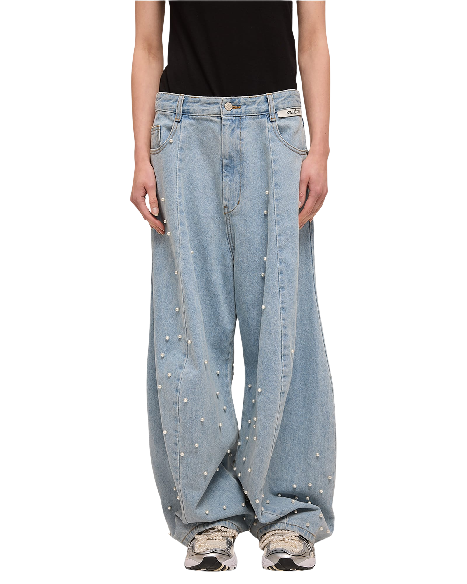 Kimhe Kim - Pearl Embellished Balloon Jeans (Sky Blue) product image 6 | TRAB K-Fashion Australia
