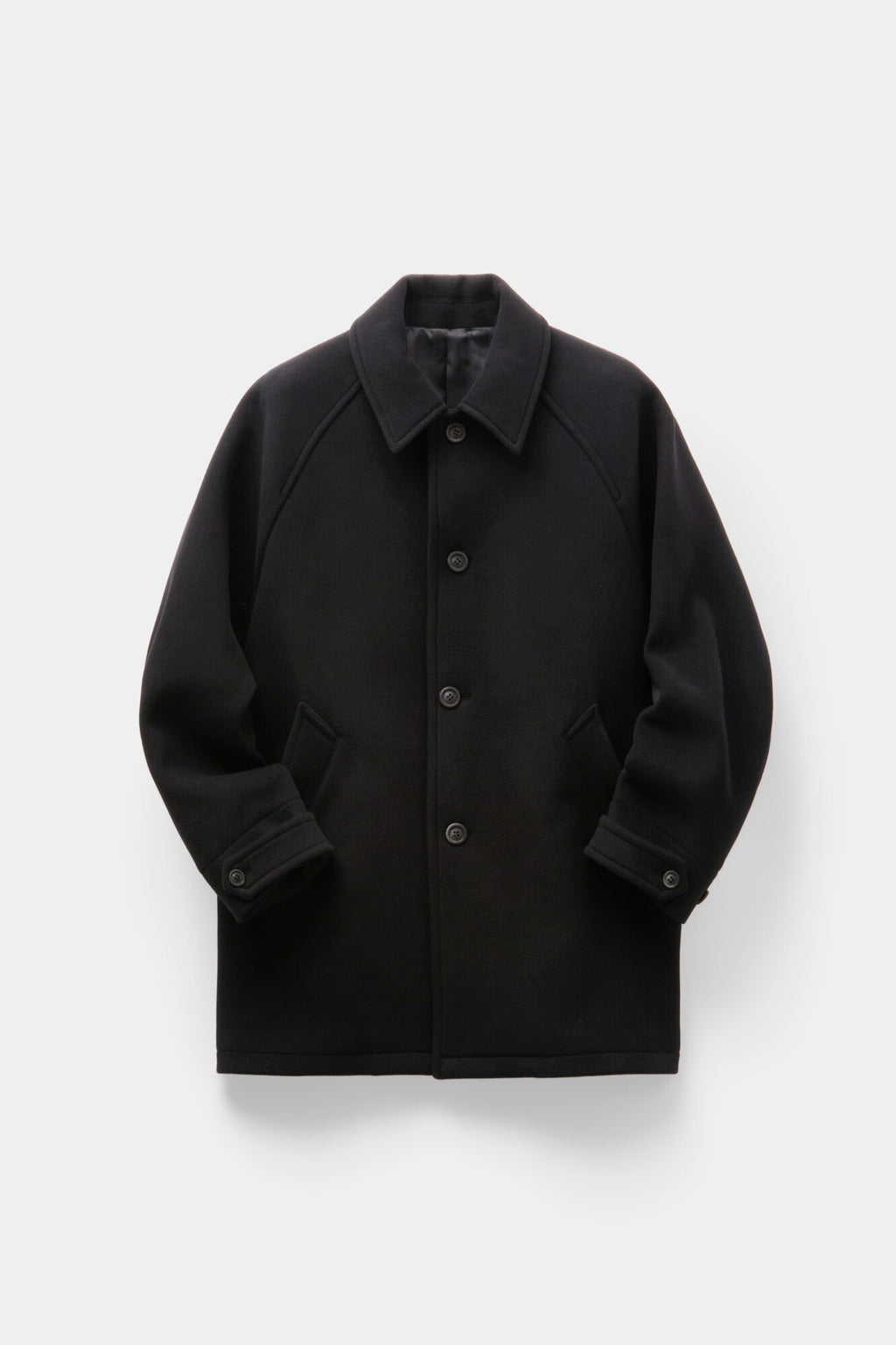 Coor - Fake Leather Trim Bellandi Half Coat (Black) product image 1 | TRAB K-Fashion Australia