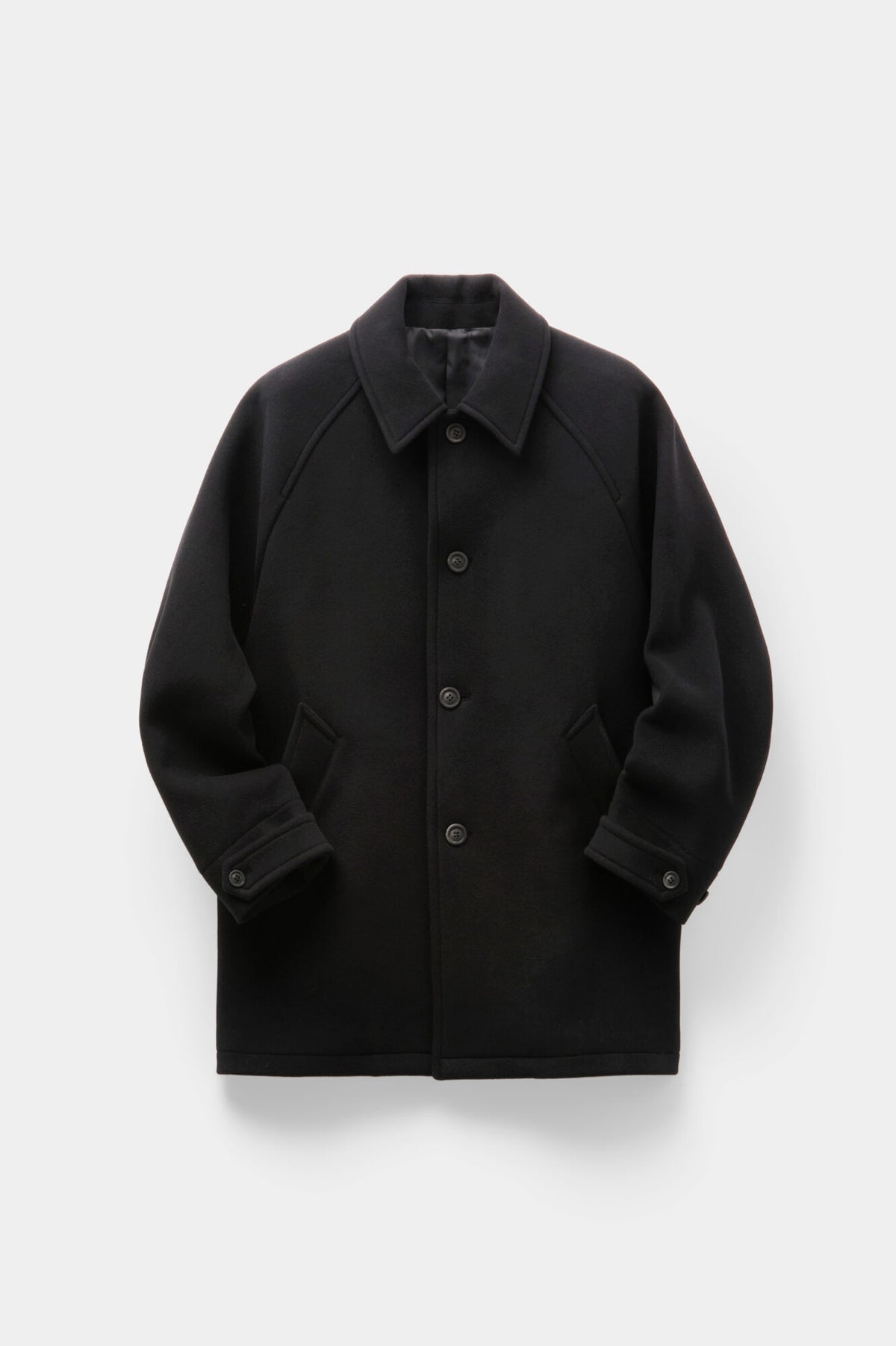 Coor - Fake Leather Trim Bellandi Half Coat (Black) product image 1 | TRAB K-Fashion Australia