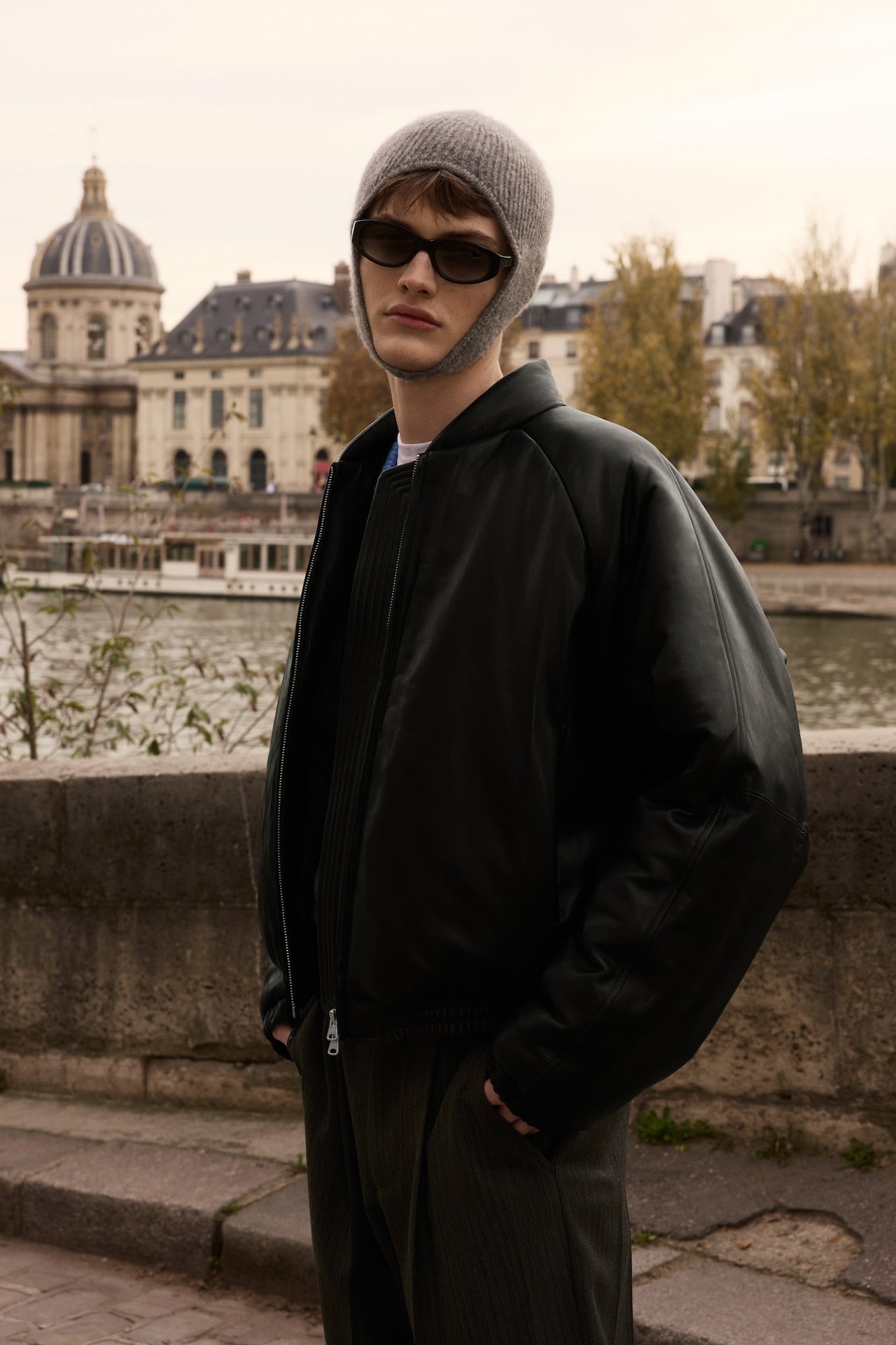 STU - Padded Lambskin Bomber In (Black) product image 5 | TRAB K-Fashion Australia