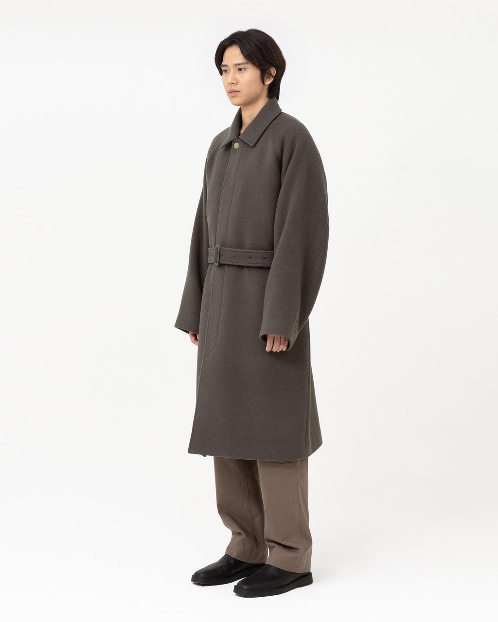 Brownyard - Belted Coat (Brown Grey) product image 3 | TRAB K-Fashion Australia