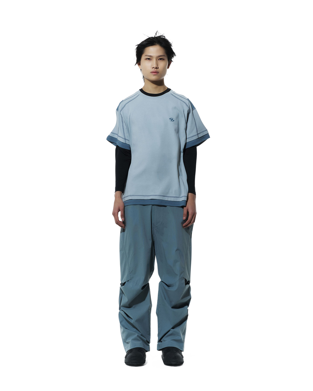 San San Gear - Mesh Paneled T-Shirt (Sky Blue) product image 1 | TRAB K-Fashion Australia