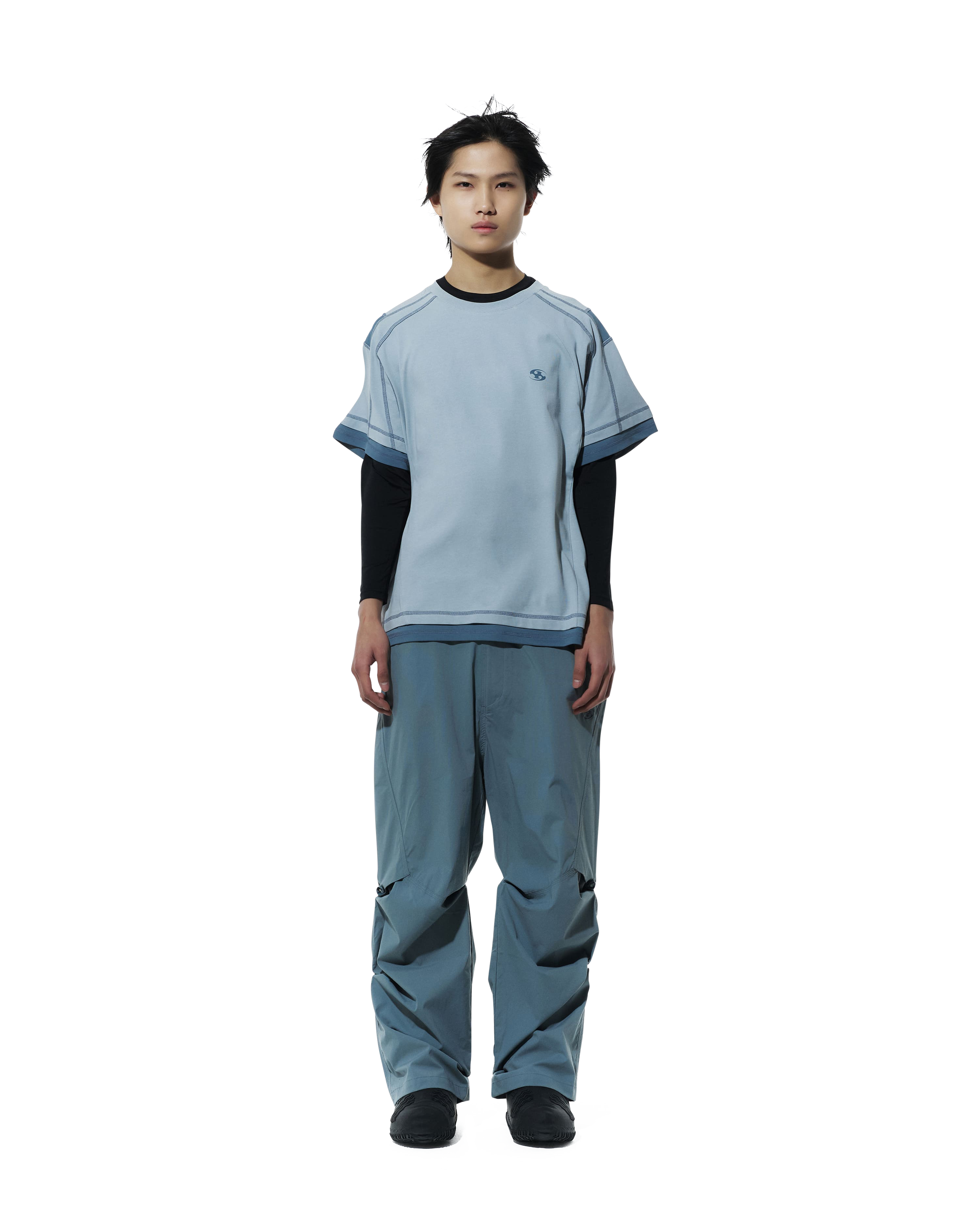 San San Gear - Mesh Paneled T-Shirt (Sky Blue) product image 1 | TRAB K-Fashion Australia