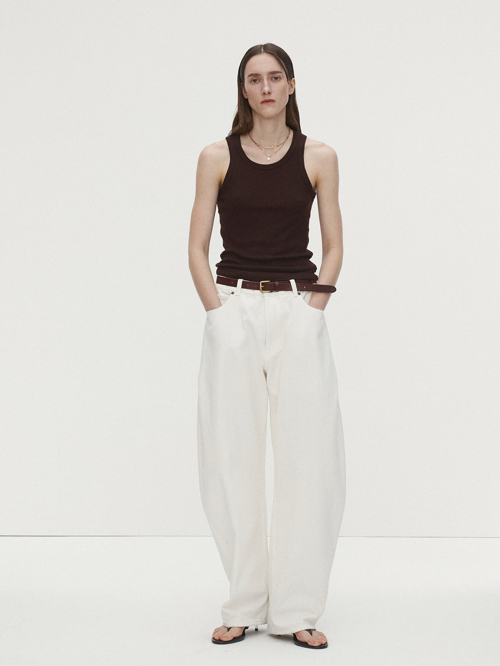 Tonywack - Super Fine Wool Ribbed Sleeveless Japanese Fabric (Dark Brown) product image 1 | TRAB K-Fashion Australia