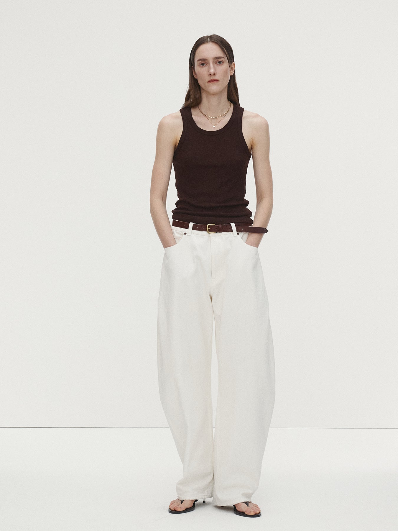 Tonywack - Super Fine Wool Ribbed Sleeveless Japanese Fabric (Dark Brown) product image 1 | TRAB K-Fashion Australia
