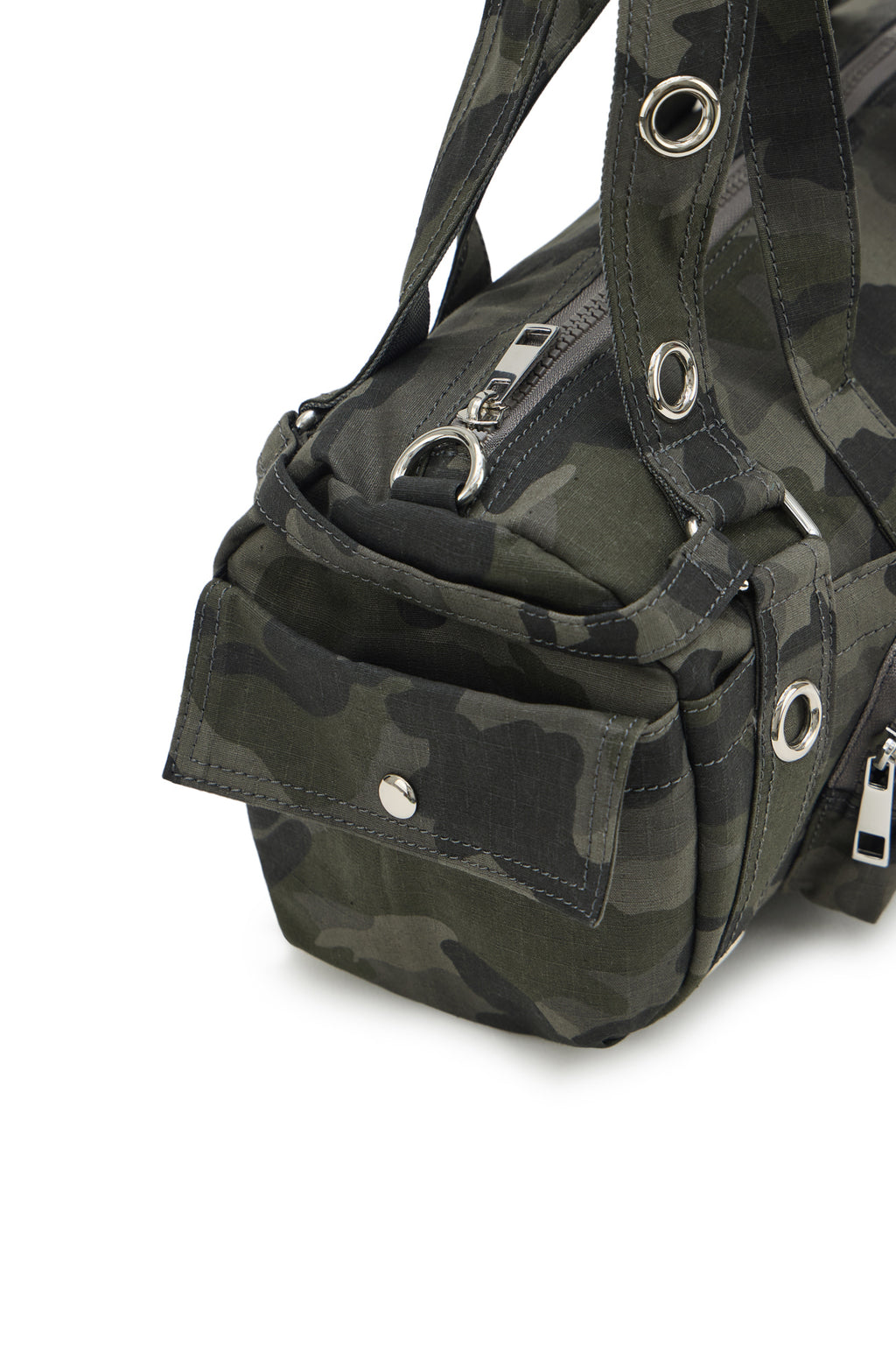 Deinet - Eyelet Camouflage Mini Duffle Bag (Charcoal) product image 9 | TRAB K-Fashion Australia