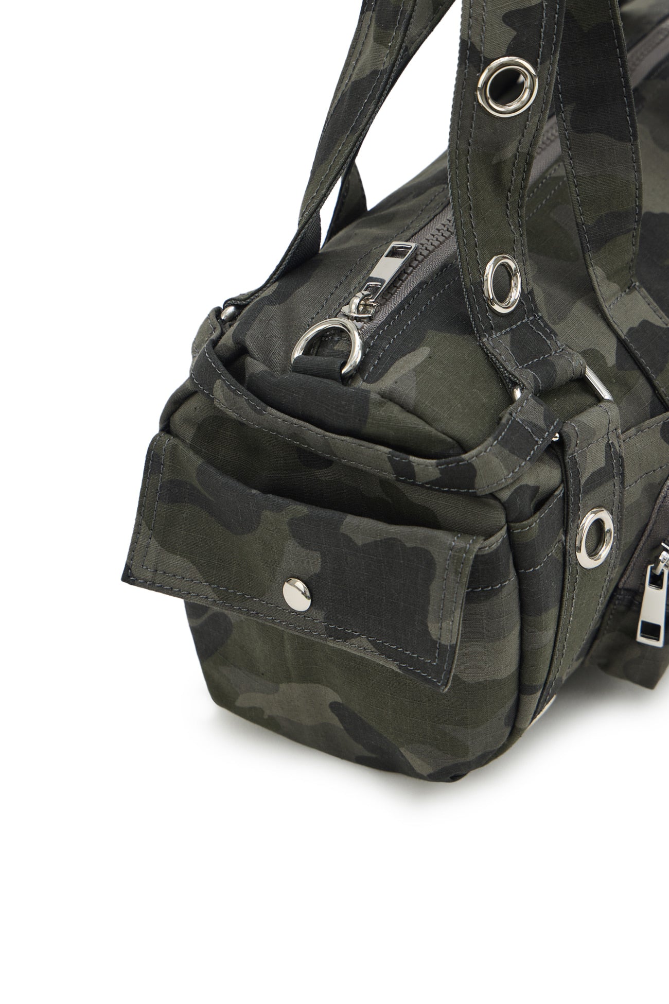Deinet - Eyelet Camouflage Mini Duffle Bag (Charcoal) product image 9 | TRAB K-Fashion Australia