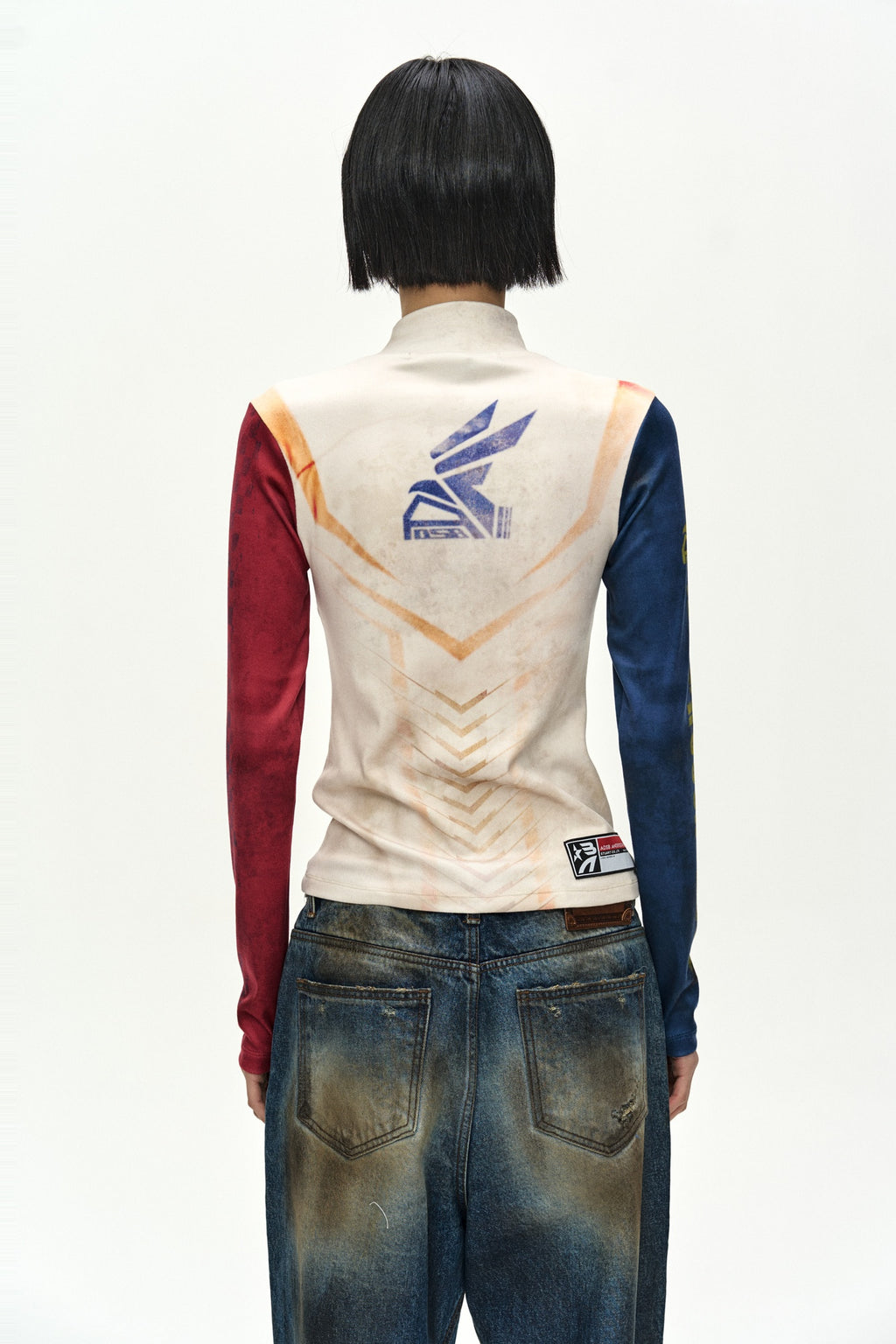 Andersson Bell - Racing Graphic Color-Block High-Neck Top (navy/red) (Navy/Red) product image 7 | TRAB K-Fashion Australia