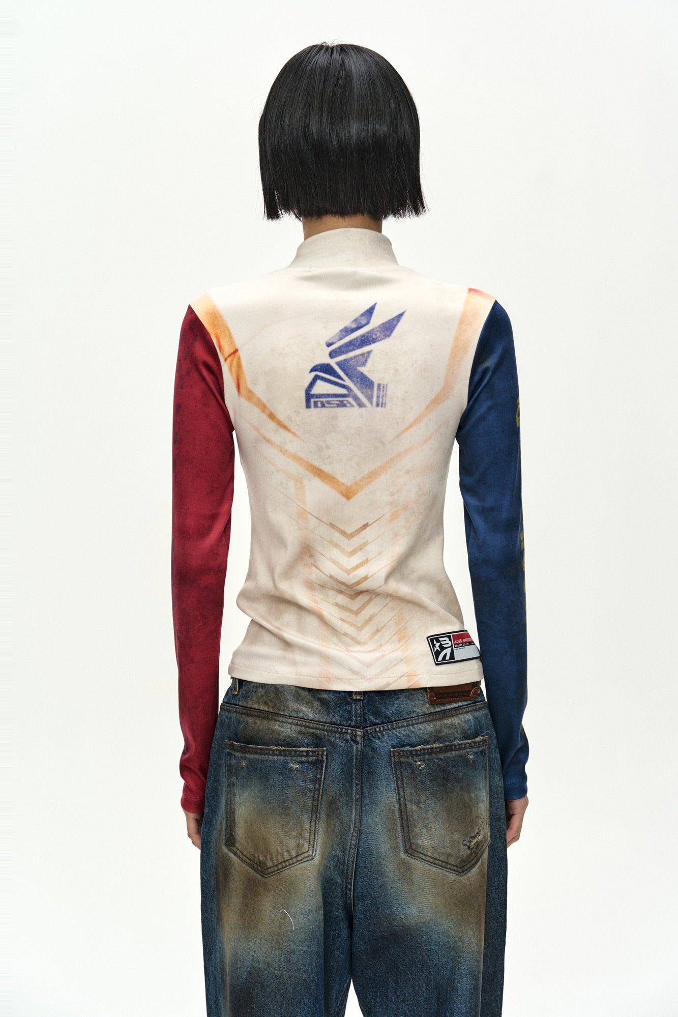 Andersson Bell - Racing Graphic Color-Block High-Neck Top (navy/red) (Navy/Red) product image 7 | TRAB K-Fashion Australia