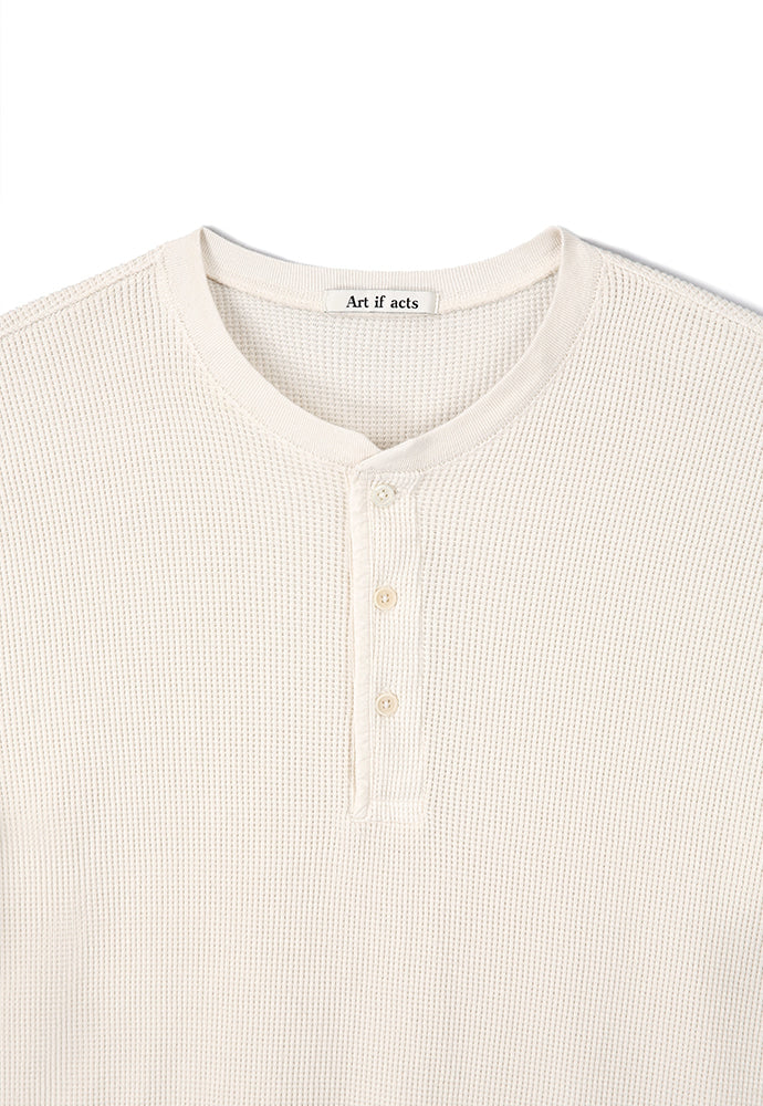 Art if acts - Garment Dyed Waffle Henley (Cream) product image 9 | TRAB K-Fashion Australia