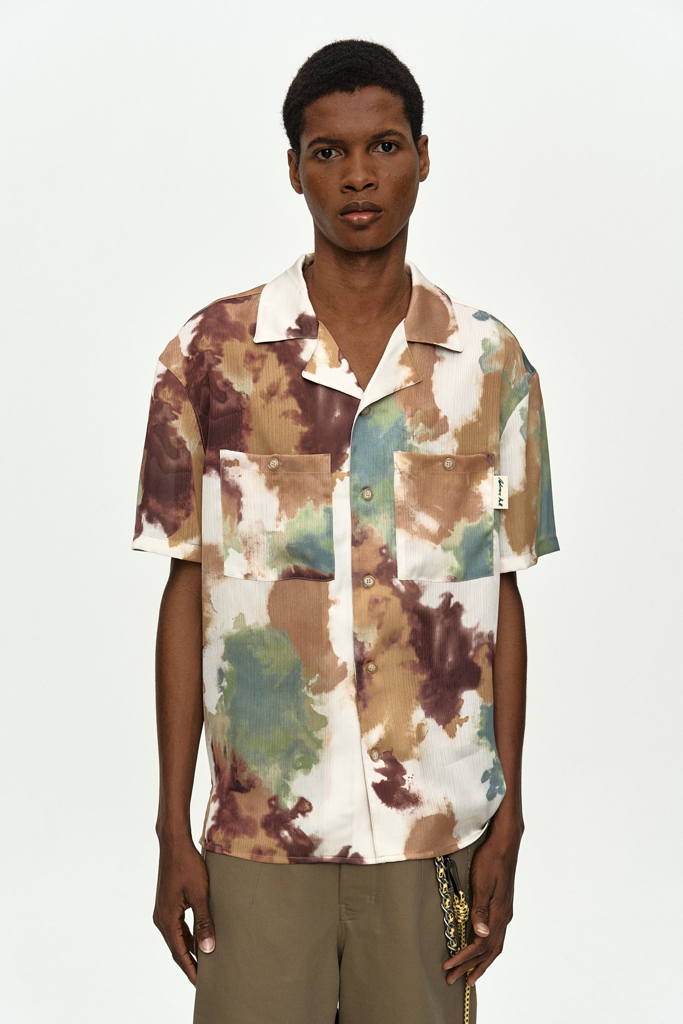 Andersson Bell - Nana Open Collar Shirt (Beige/Brown) product image 4 | TRAB K-Fashion Australia