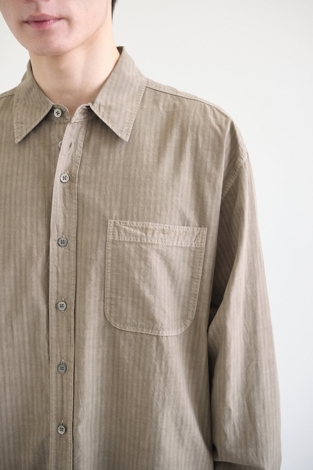Hatchingroom - Shadow Stripe Shirt (Dusty Orange) product image 6 | TRAB K-Fashion Australia