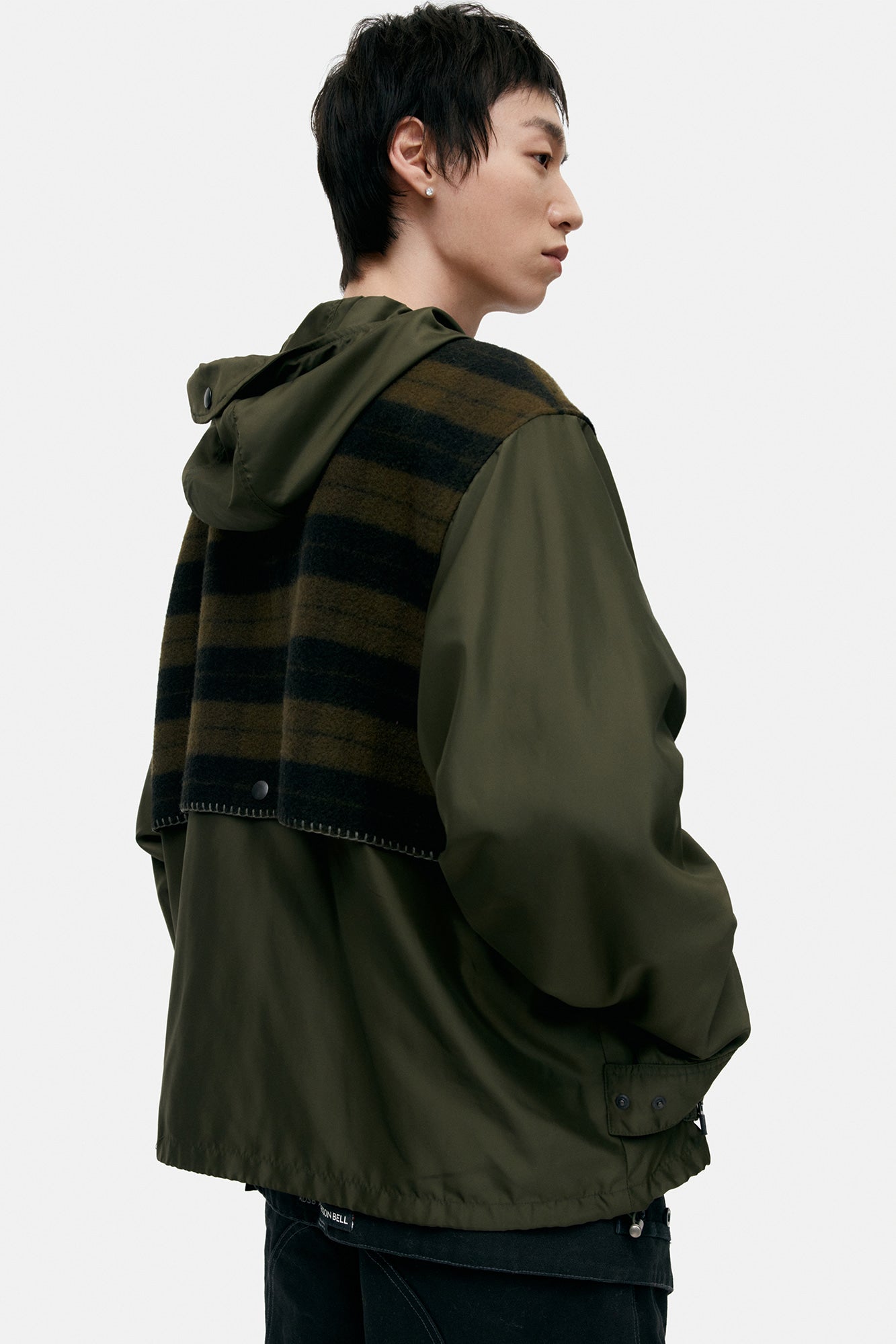 Andersson Bell - Unisex Check Layered Jumper (Khaki) product image 5 | TRAB K-Fashion Australia
