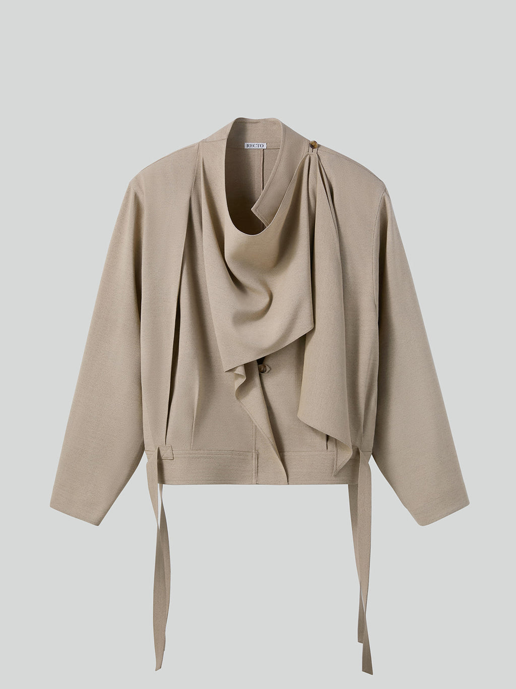 Recto - Draped Scarf Detail Jumper (Sand Beige) product image 5 | TRAB K-Fashion Australia