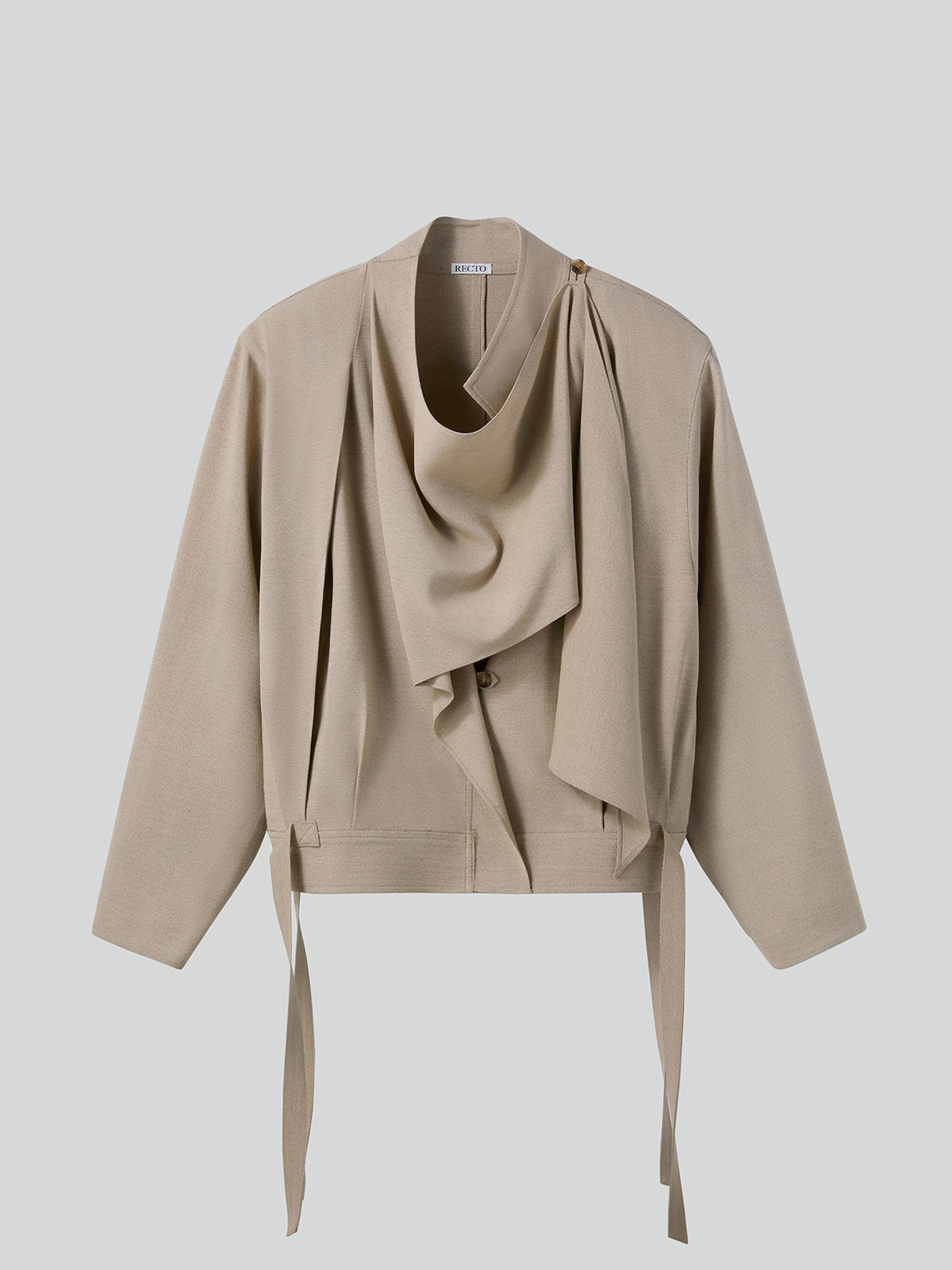 Recto - Draped Scarf Detail Jumper (Sand Beige) product image 5 | TRAB K-Fashion Australia