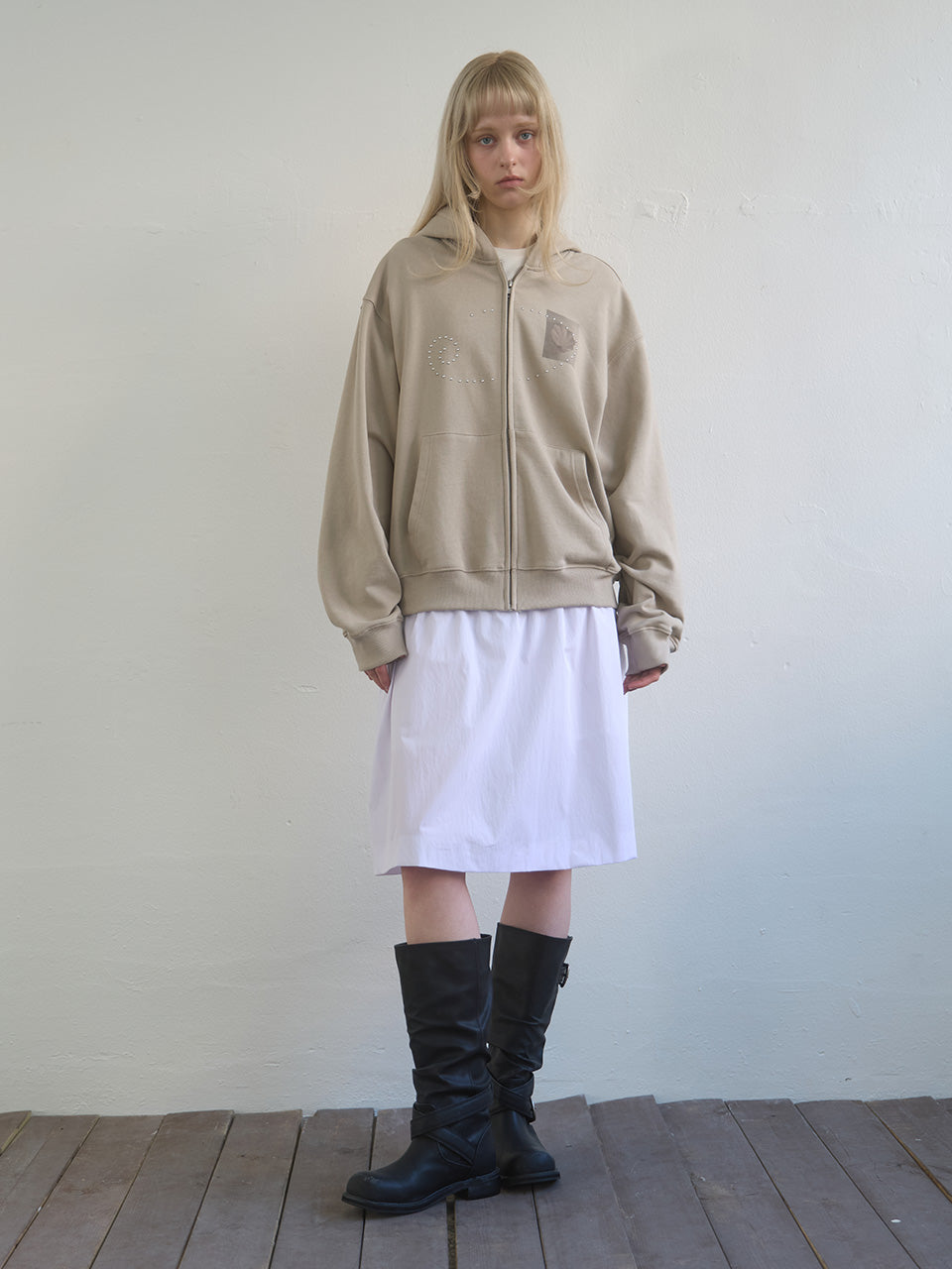 Kijun - Shirring Midi Skirt (White) product image 4 | TRAB K-Fashion Australia