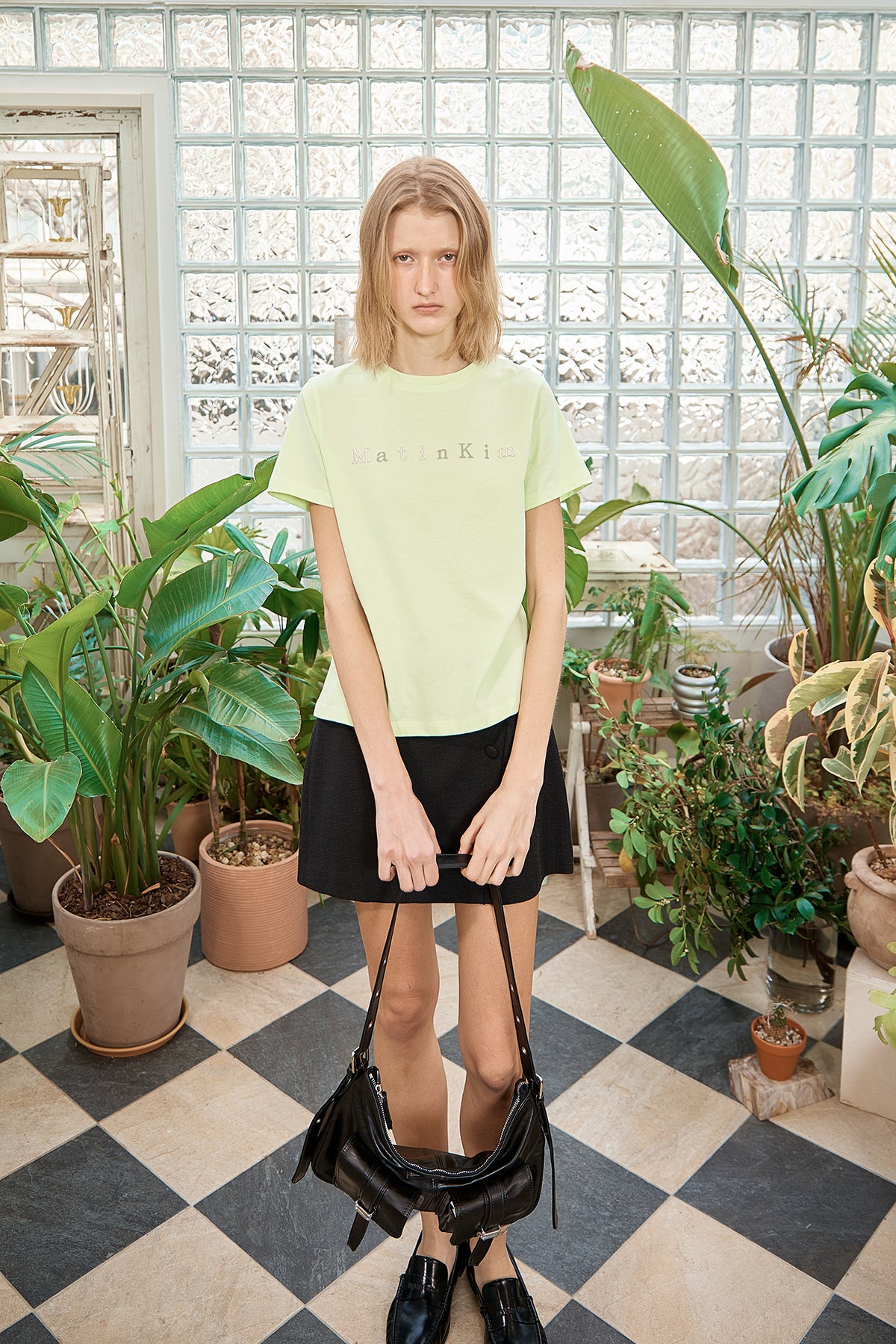Matin Kim - Sticker Graphic Logo Top (Lime) product image 12 | TRAB K-Fashion Australia