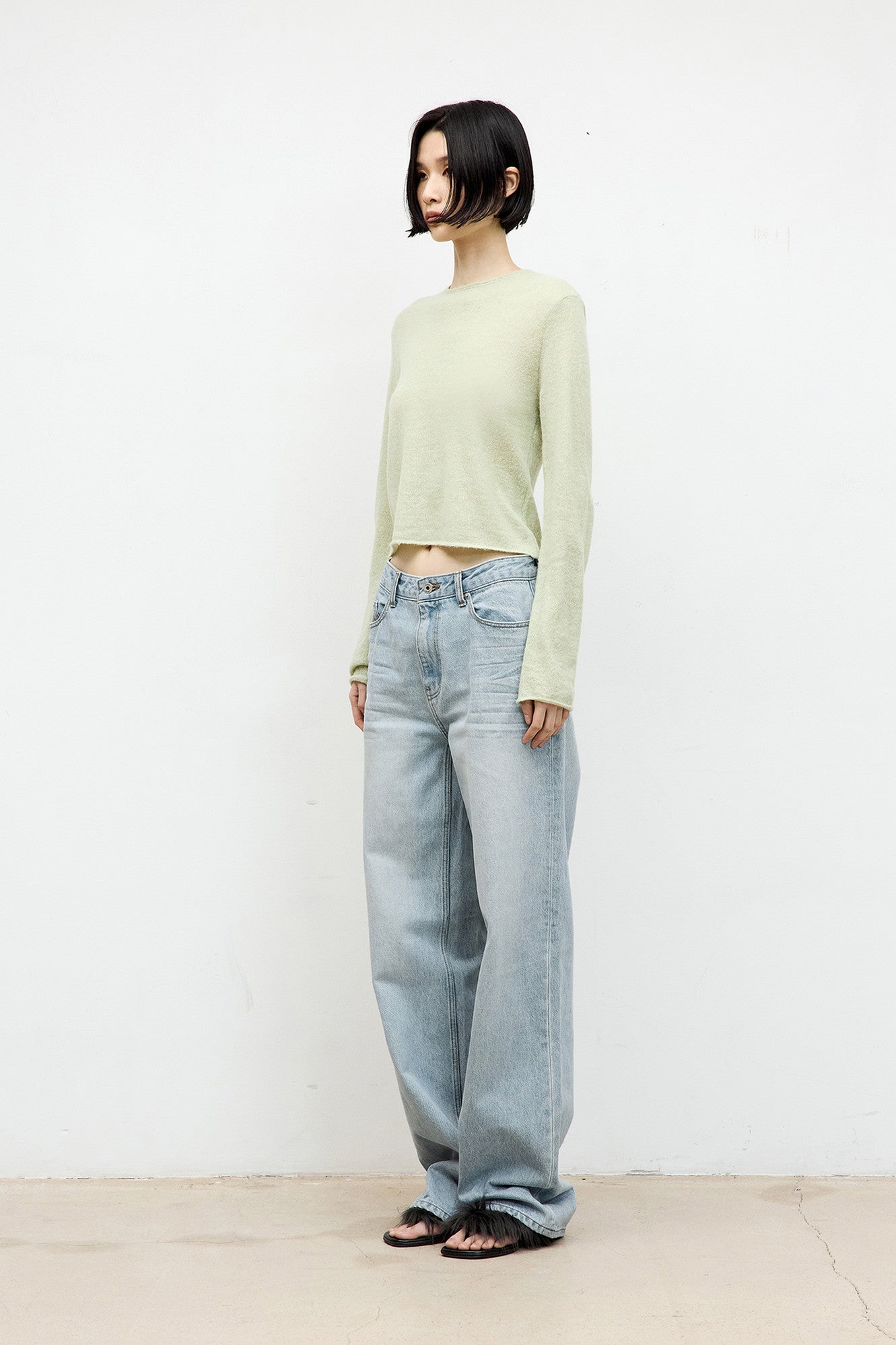 Coor - Relaxed Embo Denim Pants (Vintage Blue) product image 3 | TRAB K-Fashion Australia