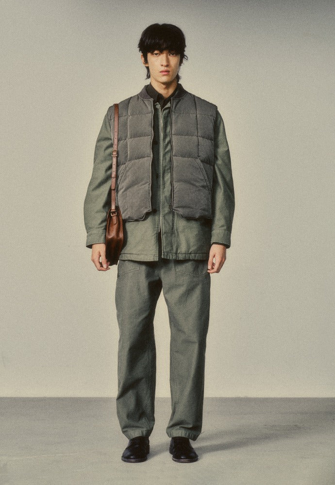 Art if acts - Garment Washed Quilted Vest (Vintage Moss) product image 1 | TRAB K-Fashion Australia