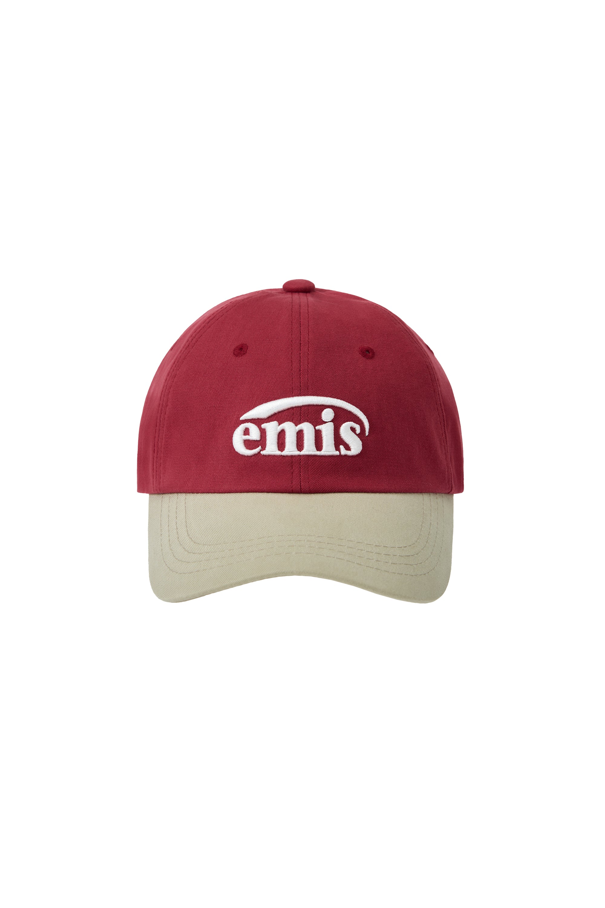 Emis - New Logo Mix Ball Cap(Renewal) (Beige/Red) product image 1 | TRAB K-Fashion Australia