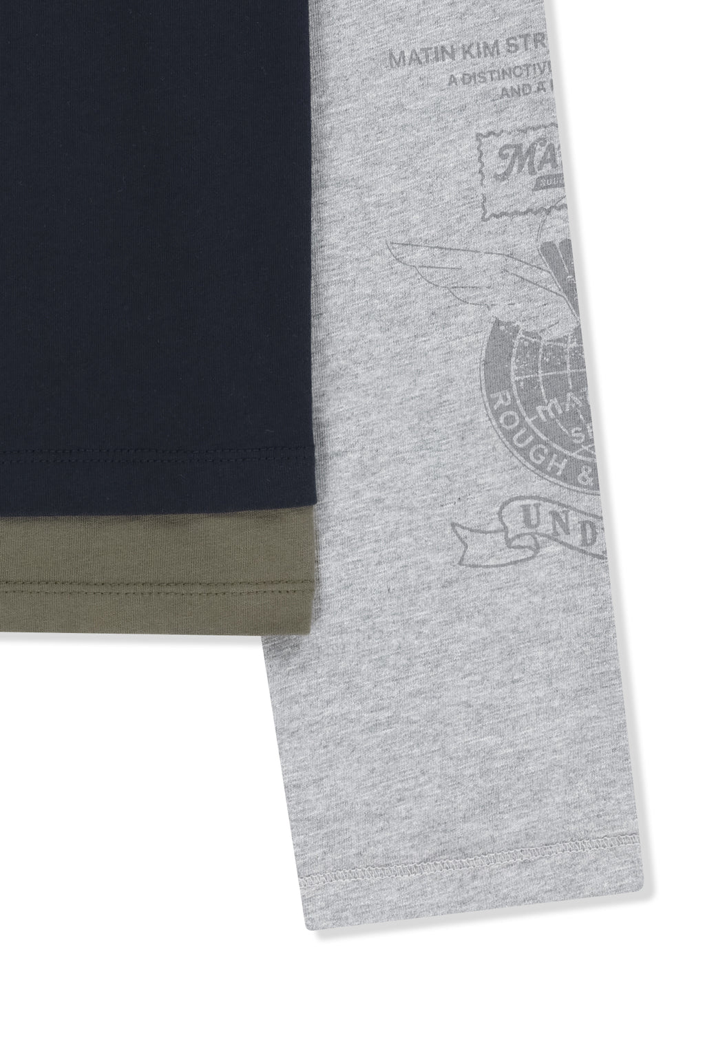 Matin Kim - Dust Washed Layered Hood Top (Navy) product image 4 | TRAB K-Fashion Australia