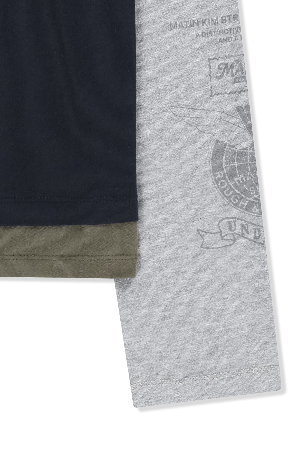 Matin Kim - Dust Washed Layered Hood Top (Navy) product image 4 | TRAB K-Fashion Australia