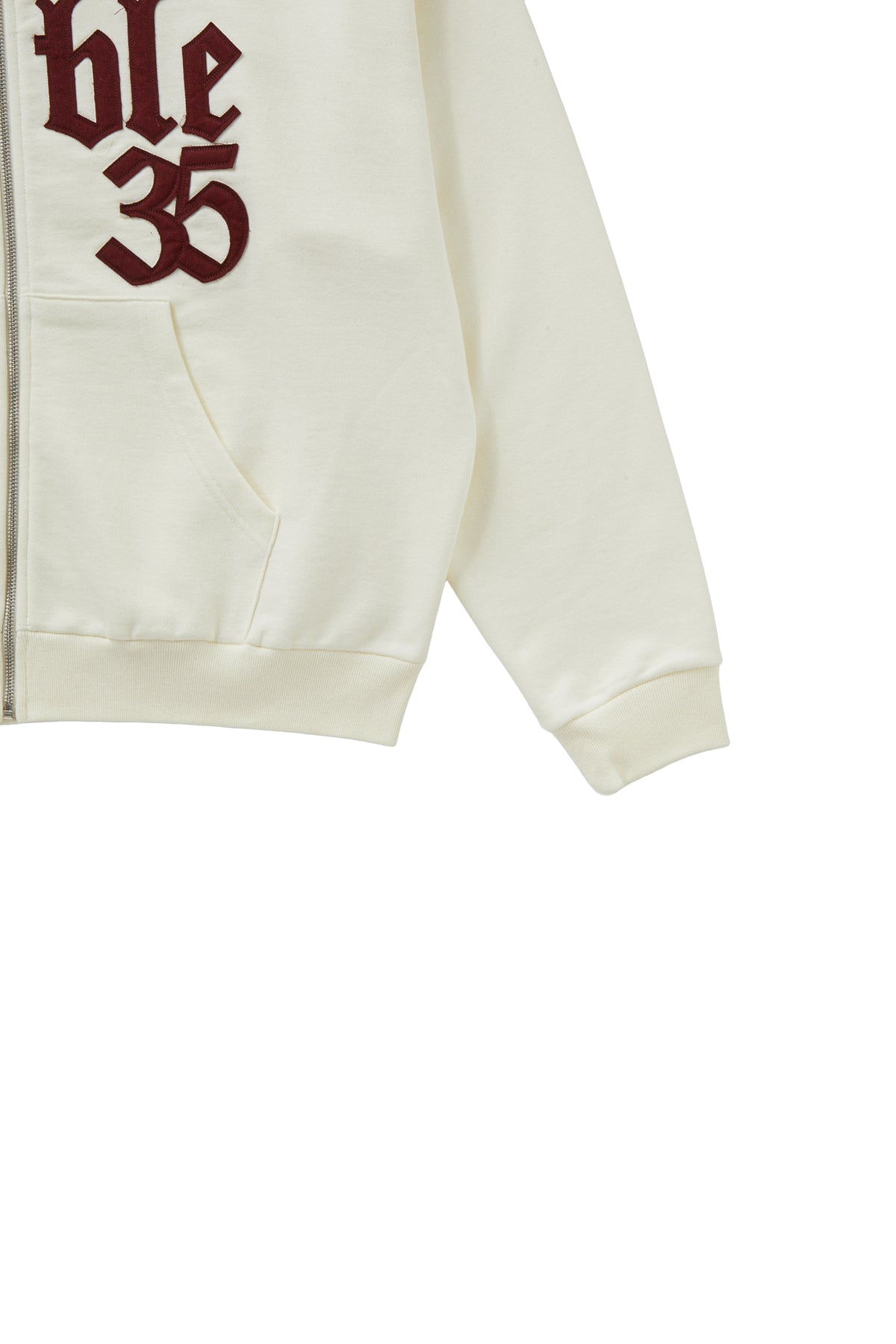 Deinet - Applique Able Oversize Hood Zip Up (Ivory) product image 5 | TRAB K-Fashion Australia
