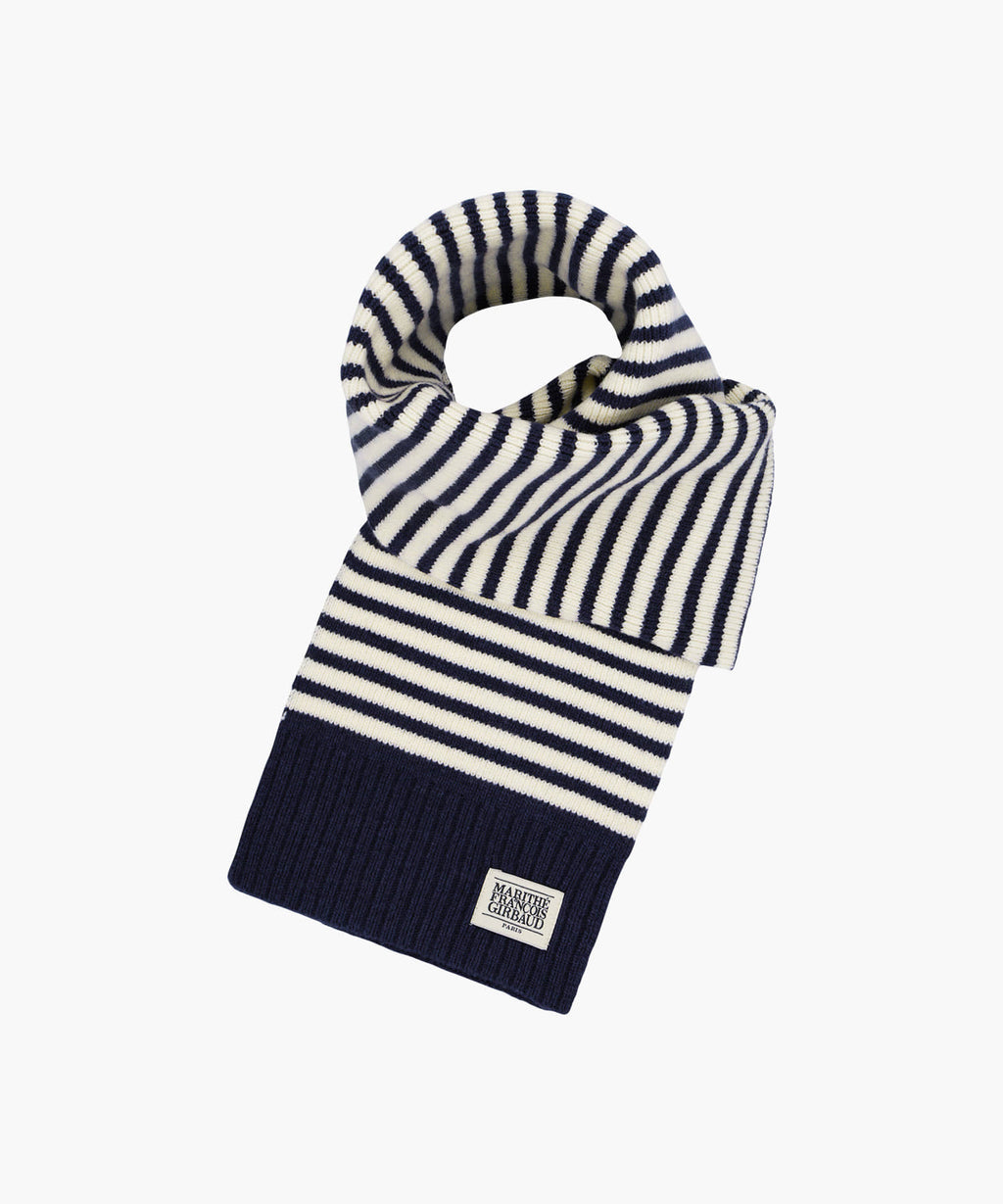 Marithe & Francois Girbaud - Classic Logo Knit Muffler (Navy) product image 1 | TRAB K-Fashion Australia