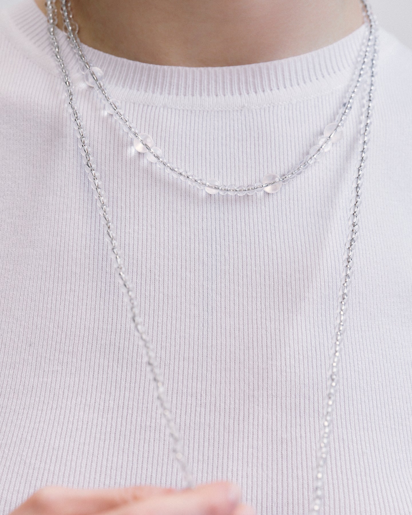 Numbering - Clear Quartz Bubble Necklace #7801 product image 1 | TRAB K-Fashion Australia
