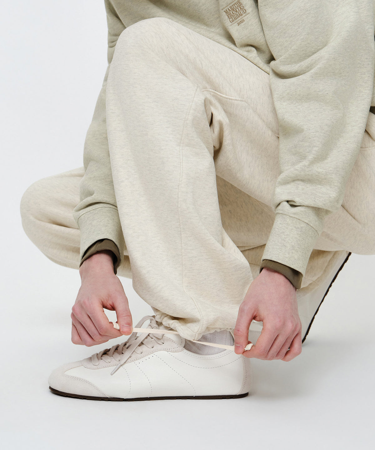 Marithe & Francois Girbaud - Classic Logo Sweat Pants (Oatmeal) product image 2 | TRAB K-Fashion Australia