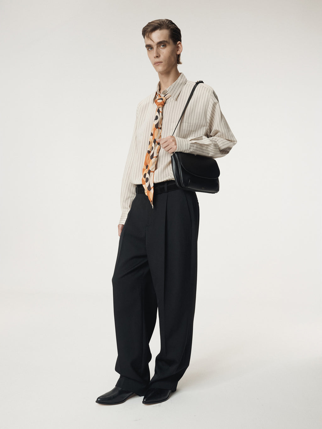 Recto - Lea Stripe Shirt (Pale Beige) product image 4 | TRAB K-Fashion Australia