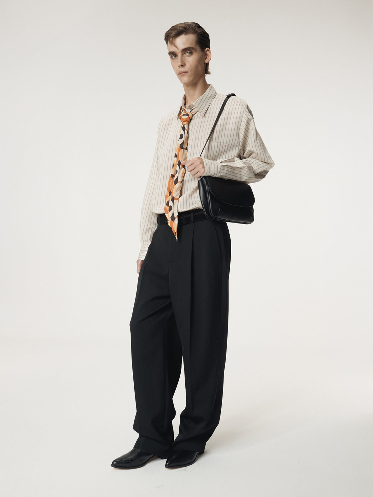 Recto - Lea Stripe Shirt (Pale Beige) product image 4 | TRAB K-Fashion Australia