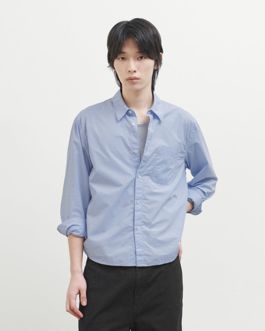 Brownyard - Waist Cut Shirt (Blue) product image 1 | TRAB K-Fashion Australia