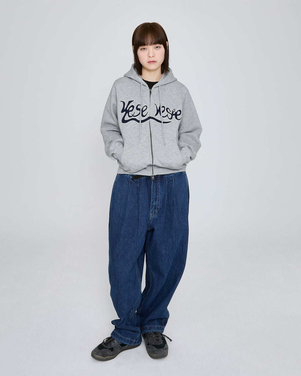 yeseyesee - Y.E.S Snail Logo Zip-Up Hoodie (Grey) product image 10 | TRAB K-Fashion Australia