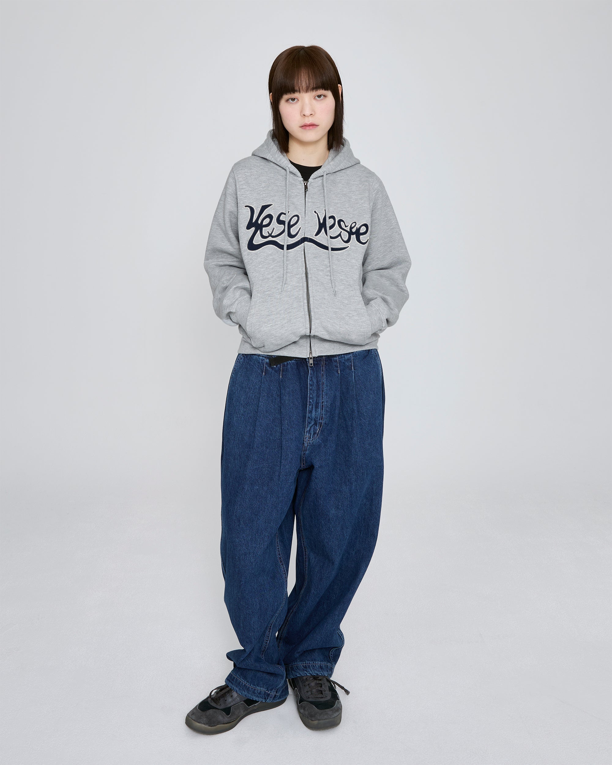 yeseyesee - Y.E.S Snail Logo Zip-Up Hoodie (Grey) product image 10 | TRAB K-Fashion Australia