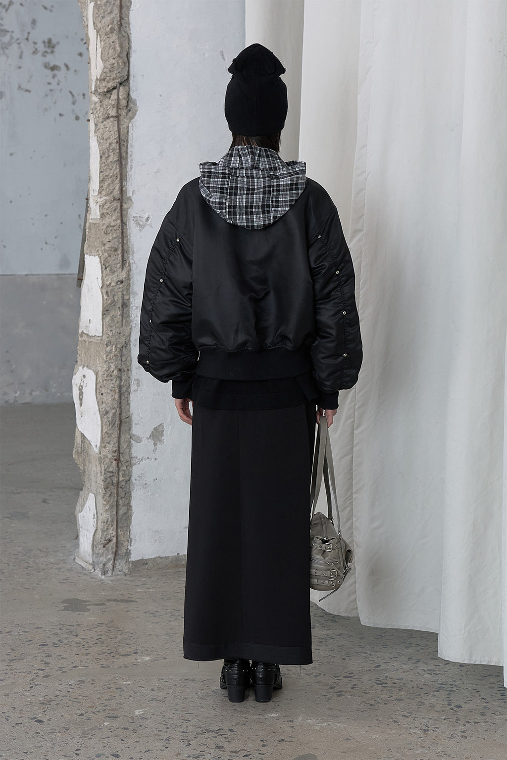 Deinet - Stud Check Point Ma1 Jumper (Black) product image 3 | TRAB K-Fashion Australia