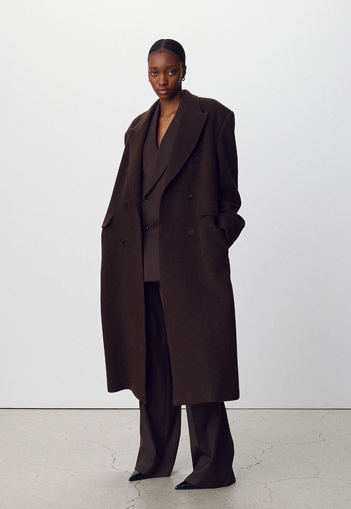Tonywack - Wool Twill Pleated Wide Trousers (Brown) product image 4 | TRAB K-Fashion Australia