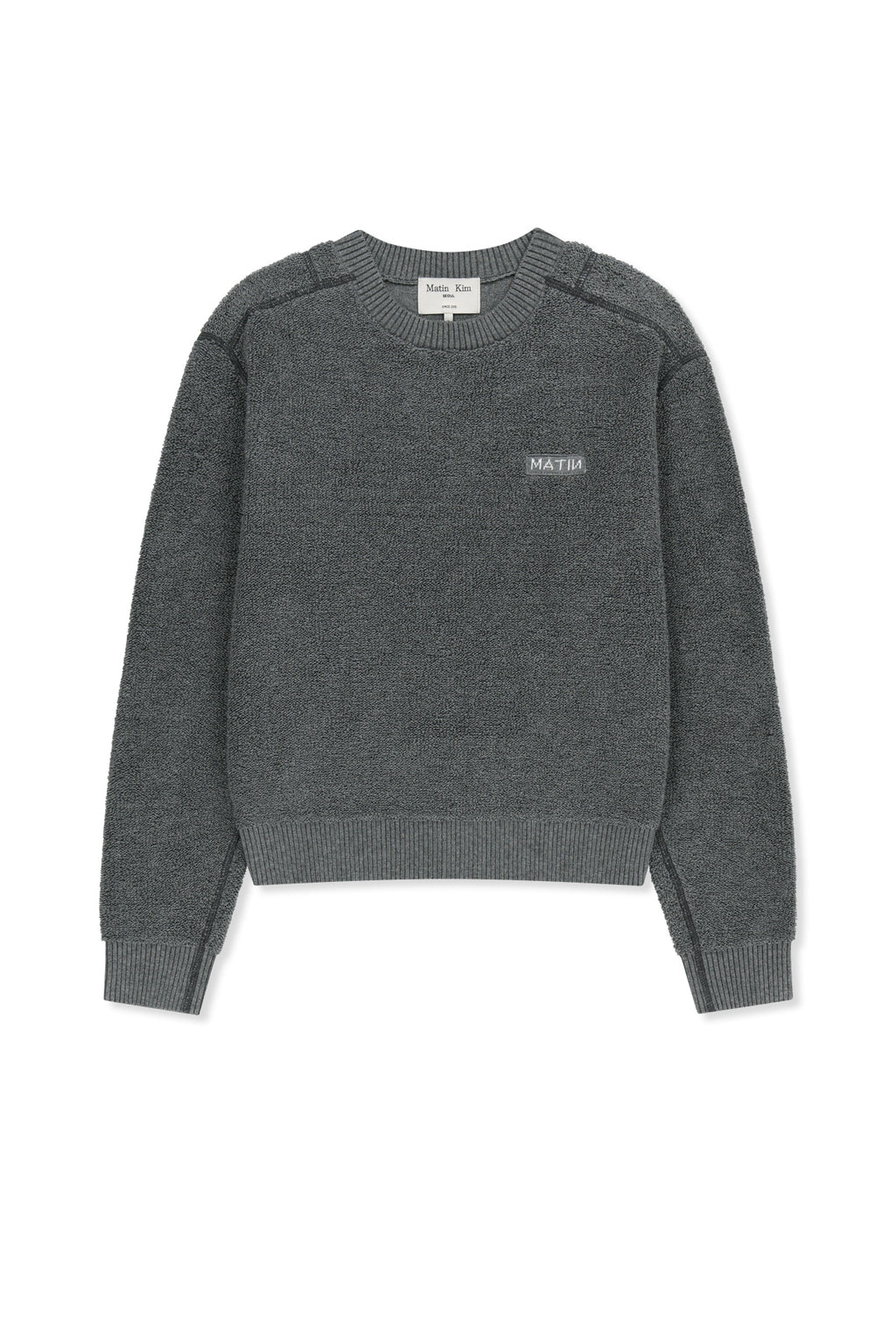 Matin Kim - Boucle Texture Knit Pullover (Grey) product image 2 | TRAB K-Fashion Australia