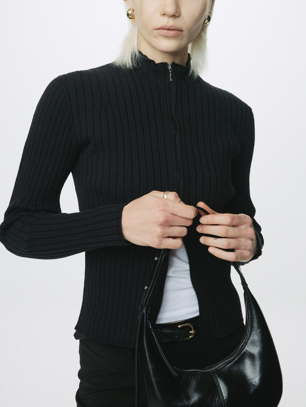 Tonywack - Cotton Ribbed Full Zip-Up (Black) product image 7 | TRAB K-Fashion Australia