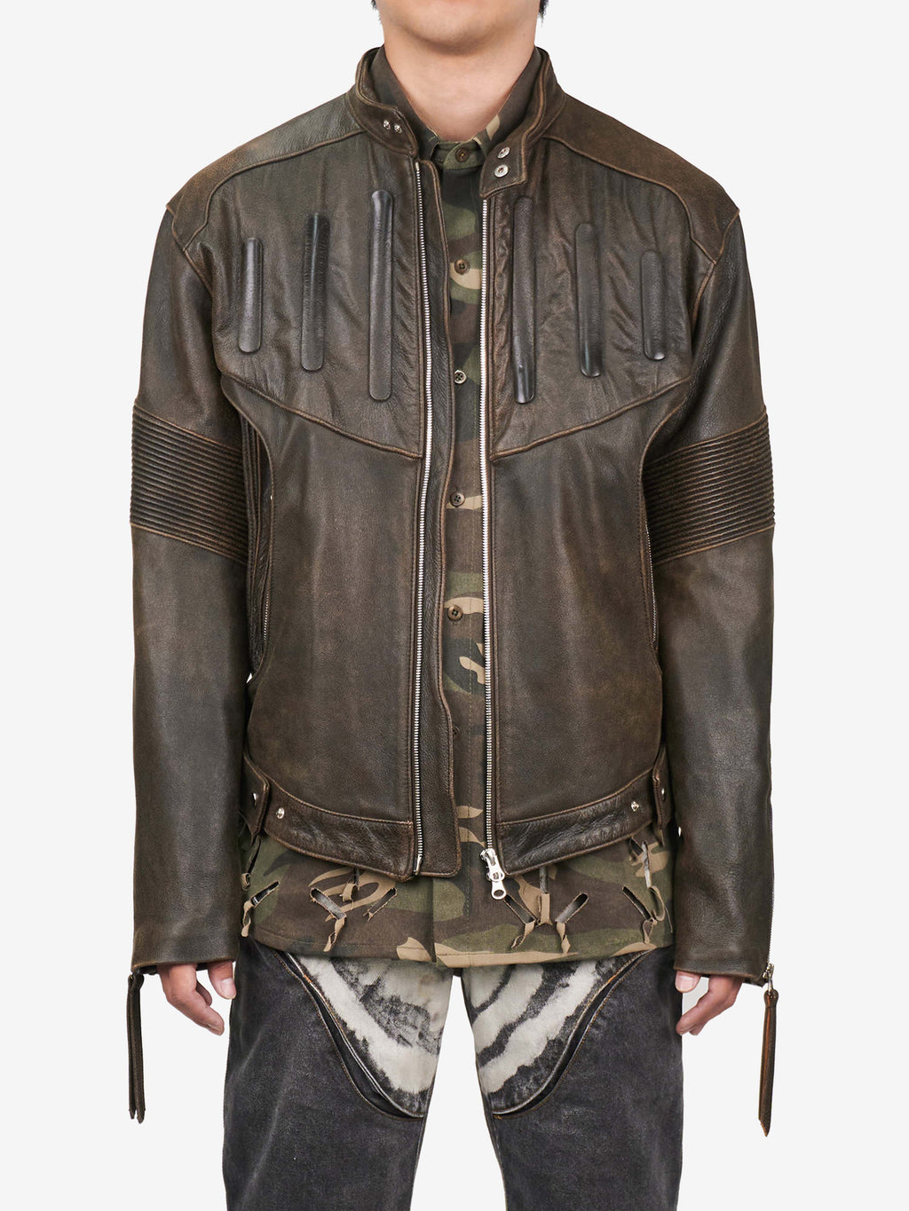 Juntae Kim - Embossed Leather Biker Jacket (OC2) product image 1 | TRAB K-Fashion Australia