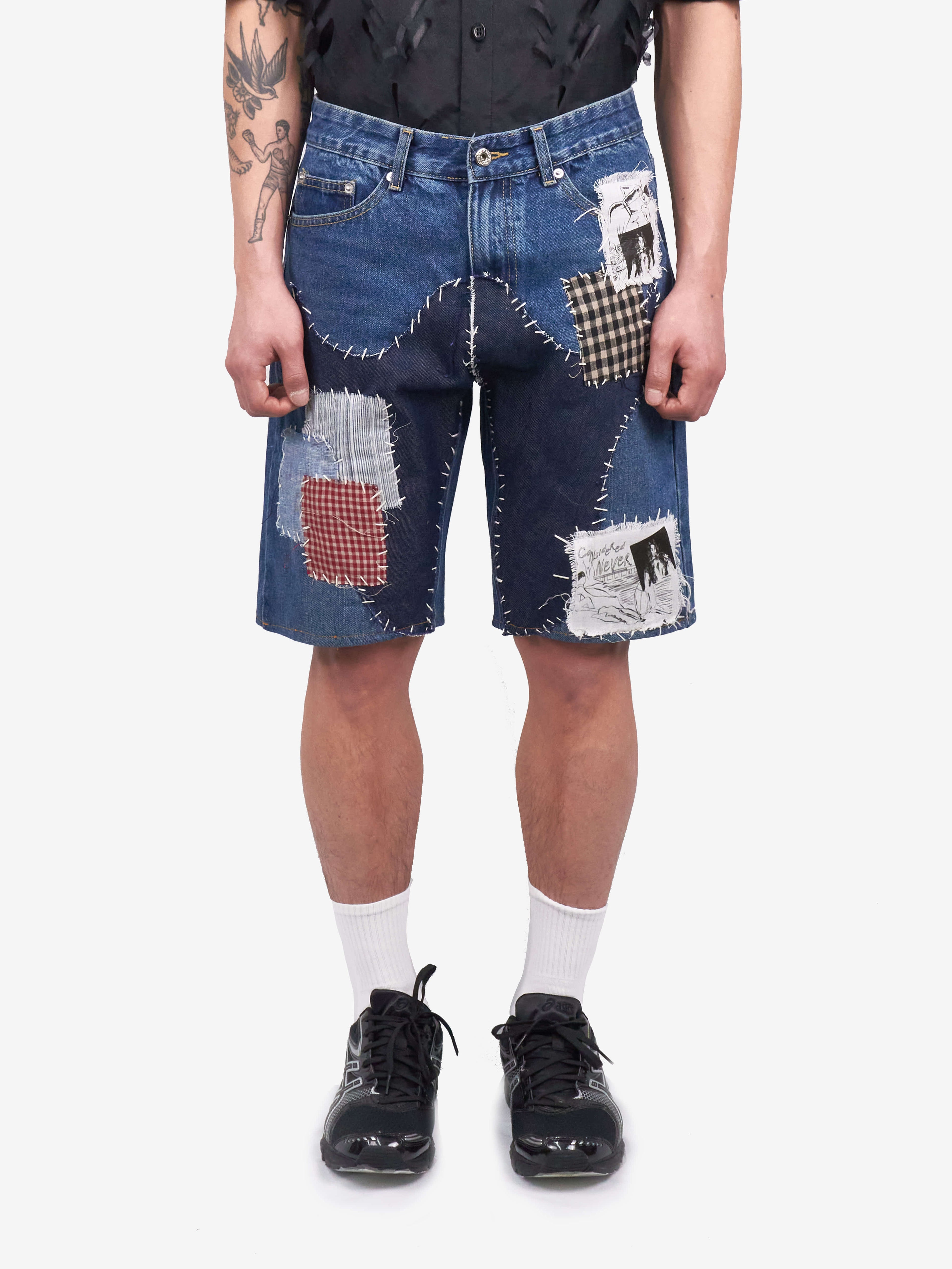 Juntae Kim - Patchwork Cobain Shorts (OC1) product image 1 | TRAB K-Fashion Australia