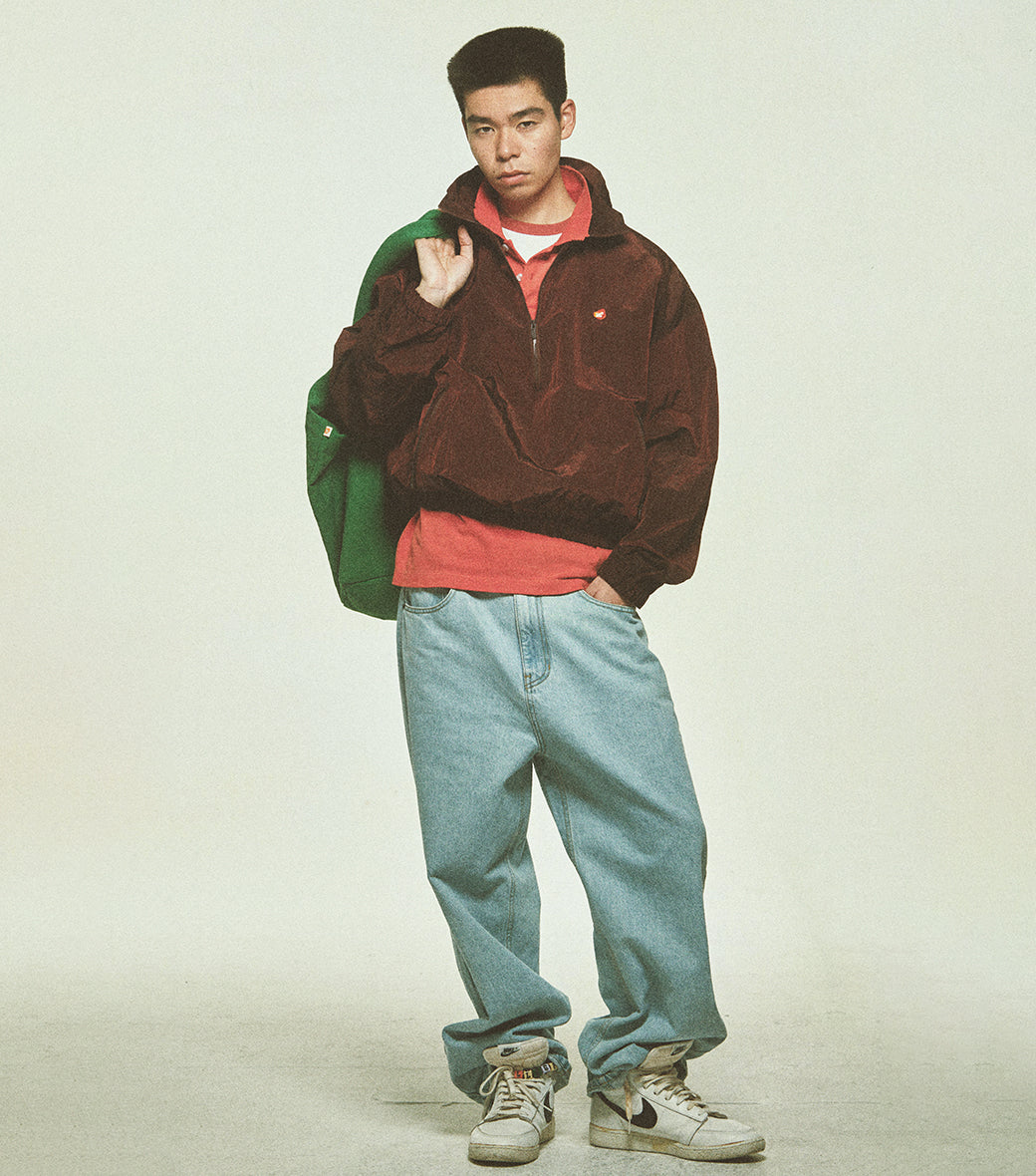 Llege - Jubangwol Logo Nylon Half Zip Up (Burgundy) product image 6 | TRAB K-Fashion Australia