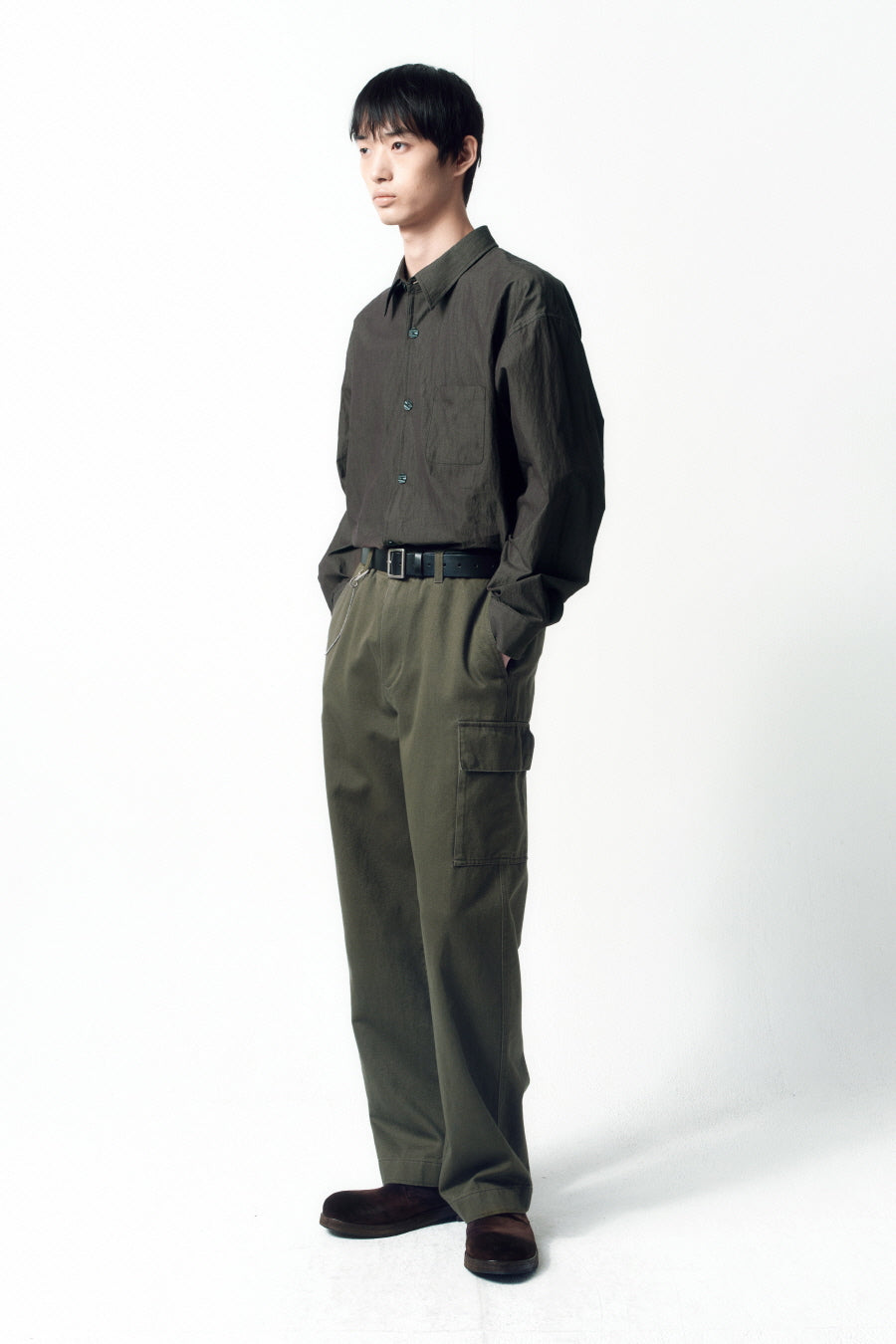 Insilence - Button Point Shirt (Ash Brown) product image 3 | TRAB K-Fashion Australia